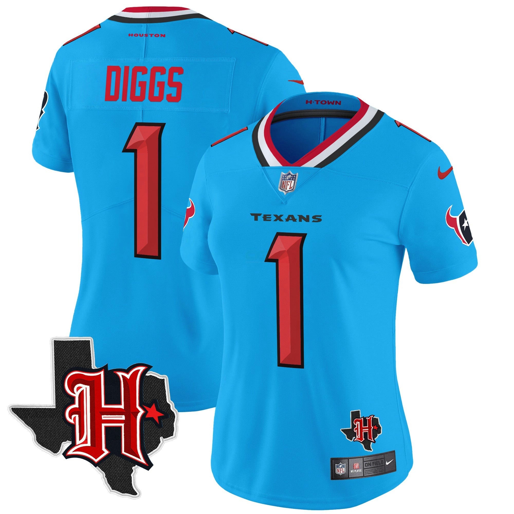 Camisa NFL Women’s Houston 2024 Texas Patch Vapor Limited Jersey V5