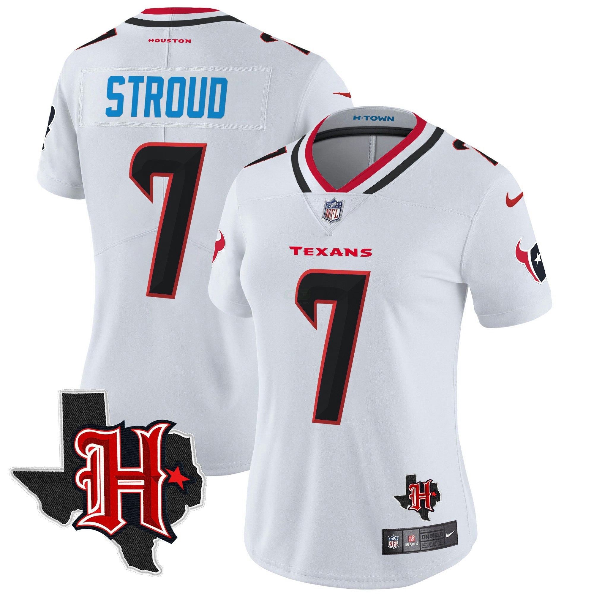 Camisa NFL Women’s Houston 2024 Texas Patch Vapor Limited Jersey V5