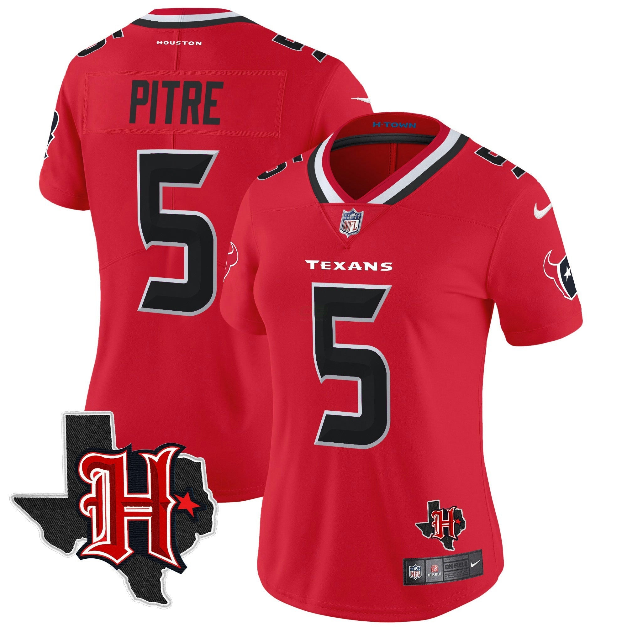 Camisa NFL Women’s Houston 2024 Texas Patch Vapor Limited Jersey V5