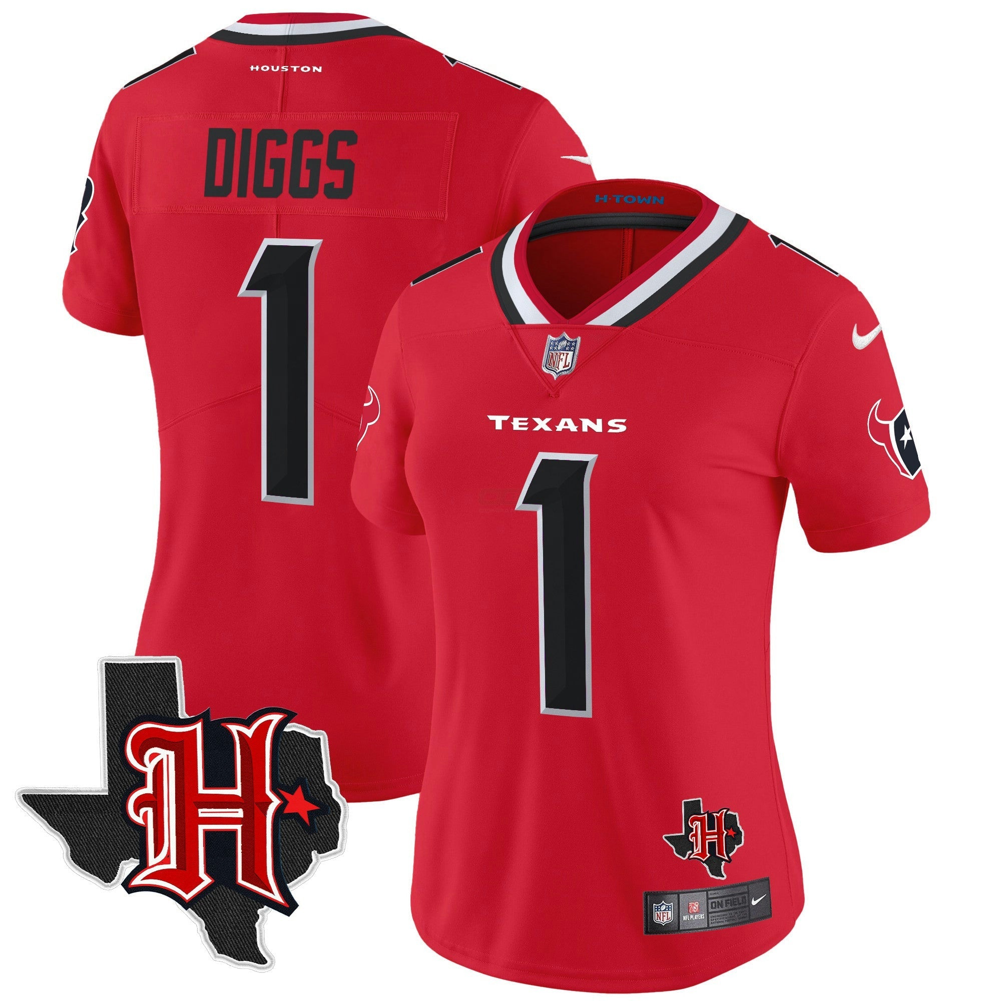 Camisa NFL Women’s Houston 2024 Texas Patch Vapor Limited Jersey V5