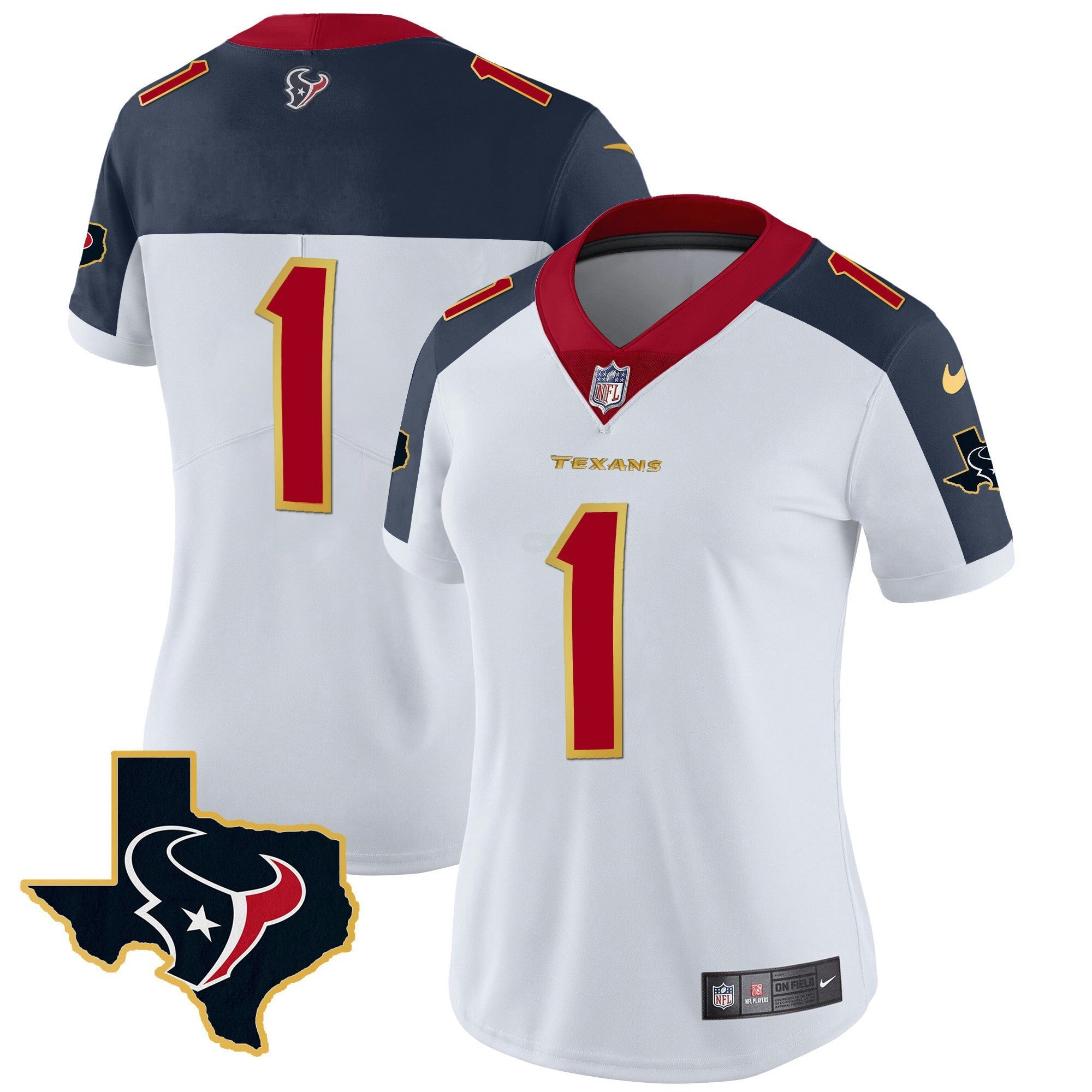 Camisa NFL Women’s Houston Gold Trim Vapor Jersey
