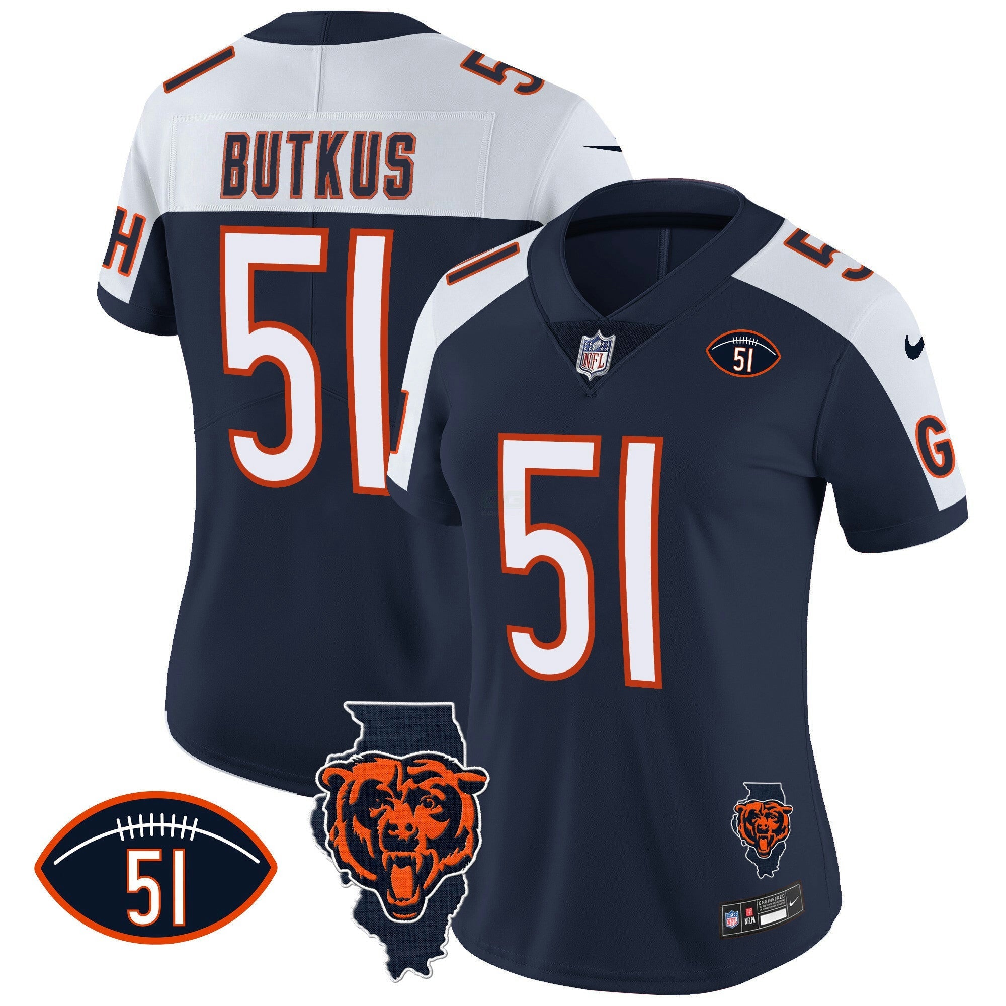 Camisa NFL Women’s Illinois Patch Vapor Jersey