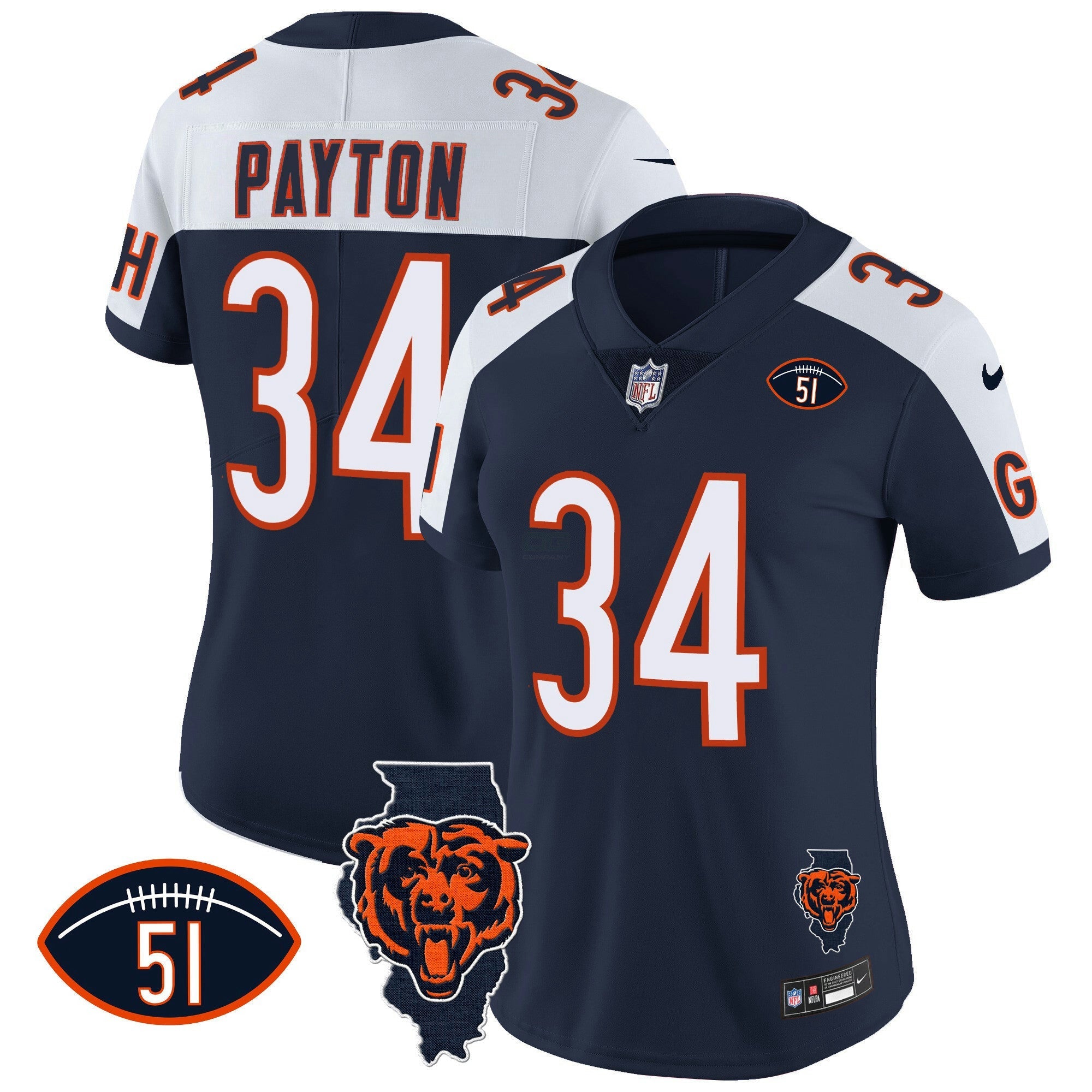 Camisa NFL Women’s Illinois Patch Vapor Jersey