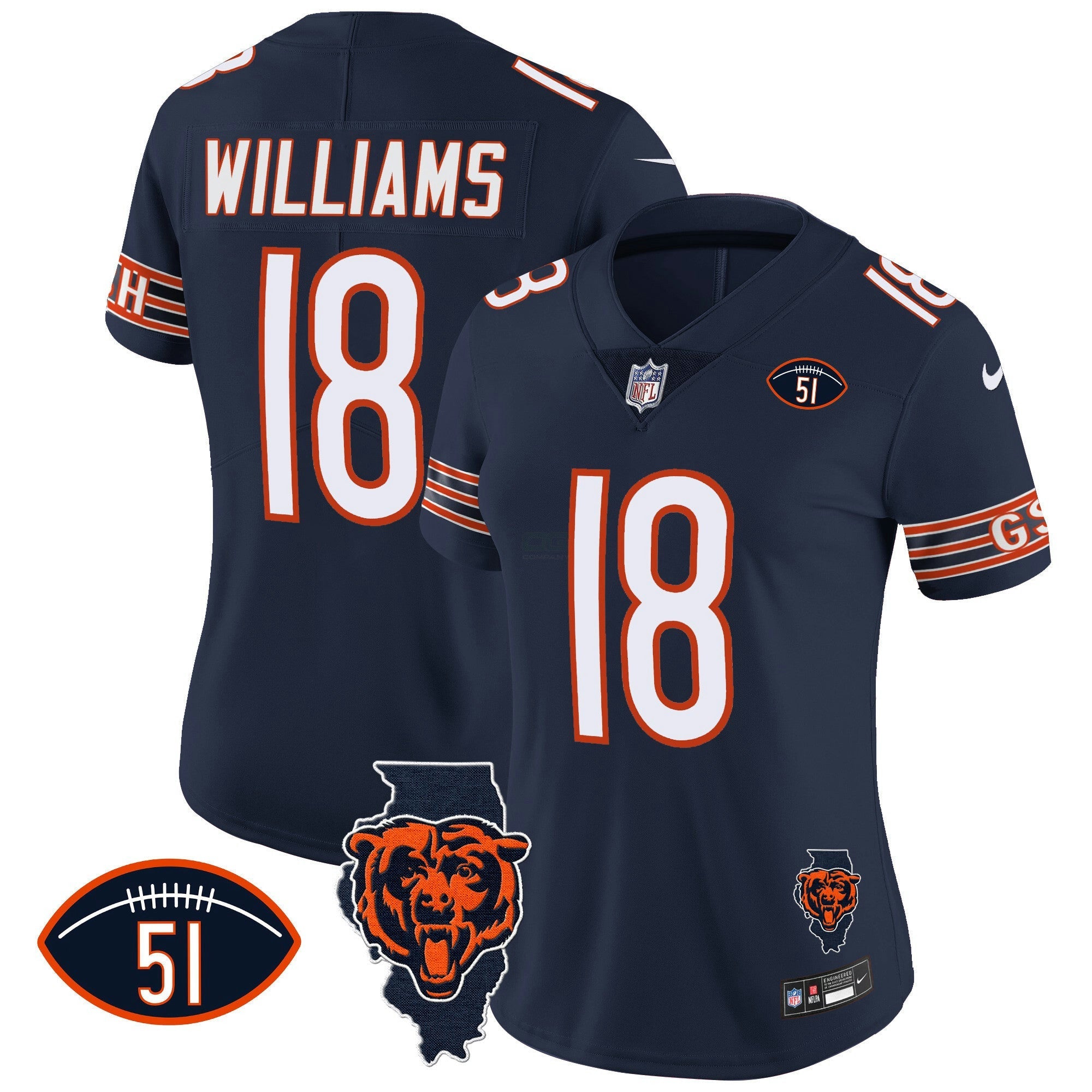 Camisa NFL Women’s Illinois Patch Vapor Jersey