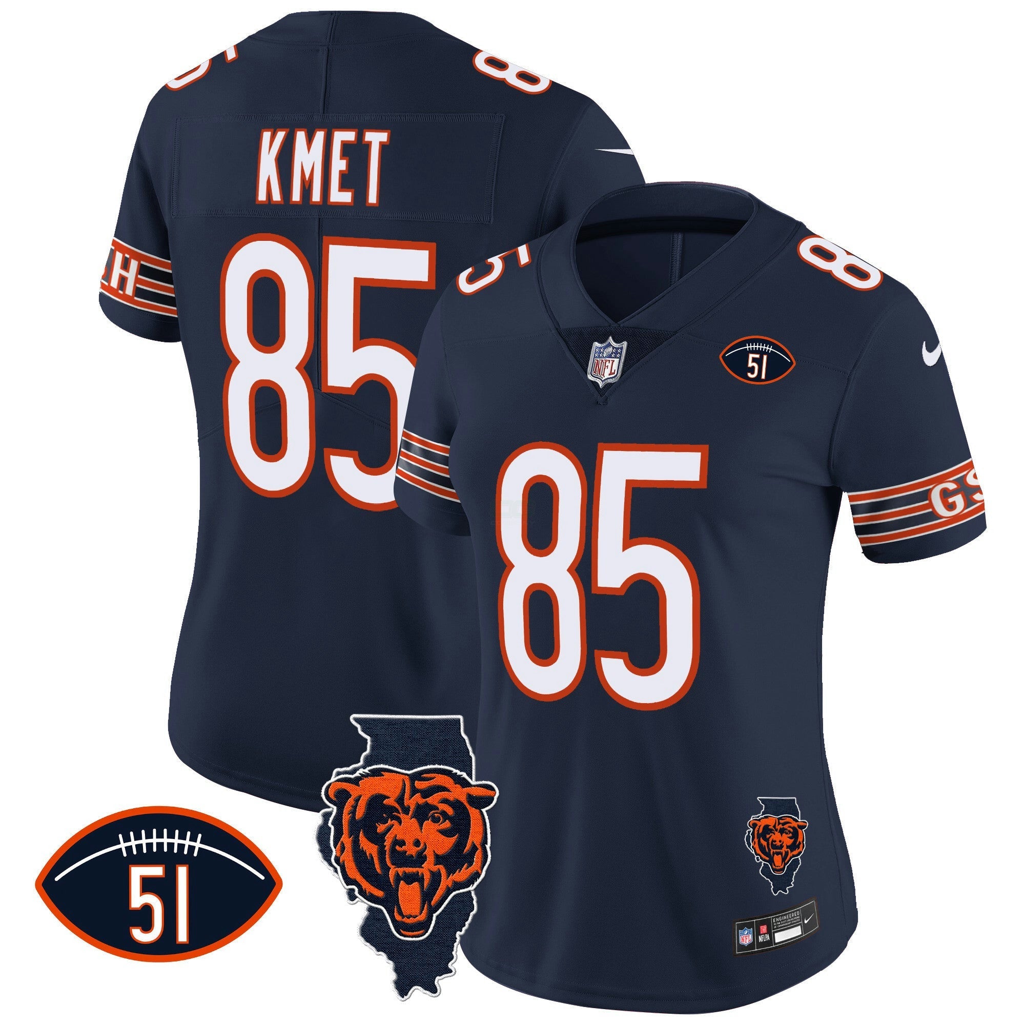 Camisa NFL Women’s Illinois Patch Vapor Jersey