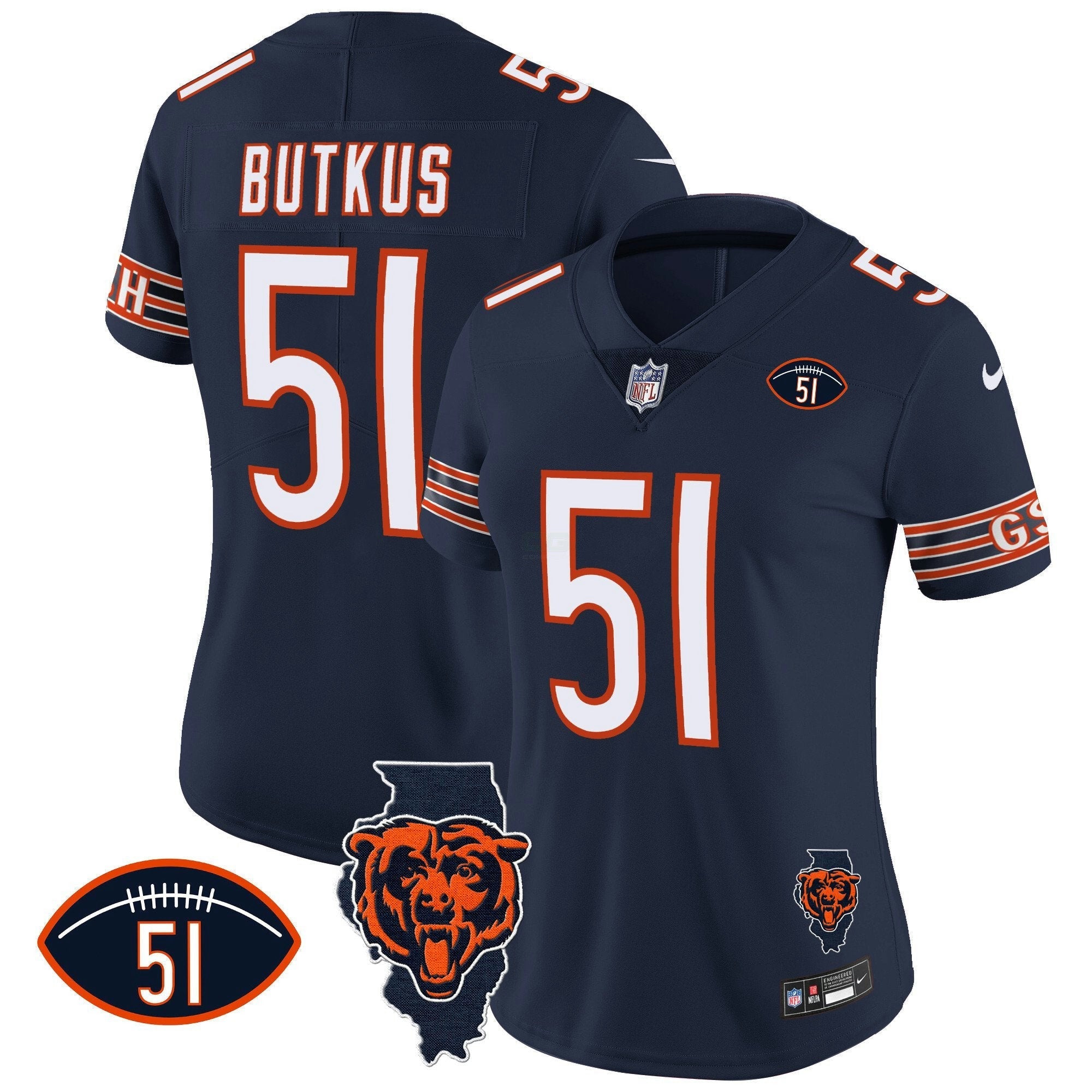 Camisa NFL Women’s Illinois Patch Vapor Jersey