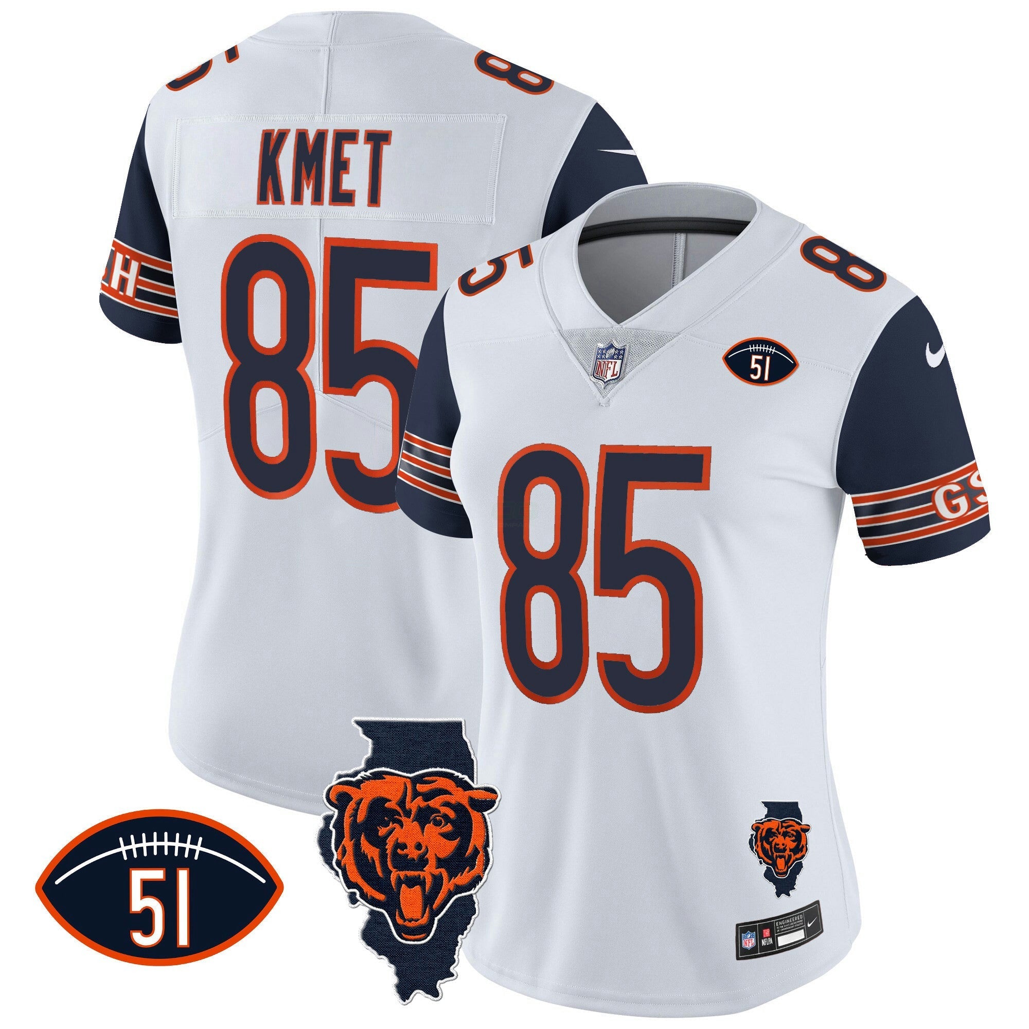 Camisa NFL Women’s Illinois Patch Vapor Jersey