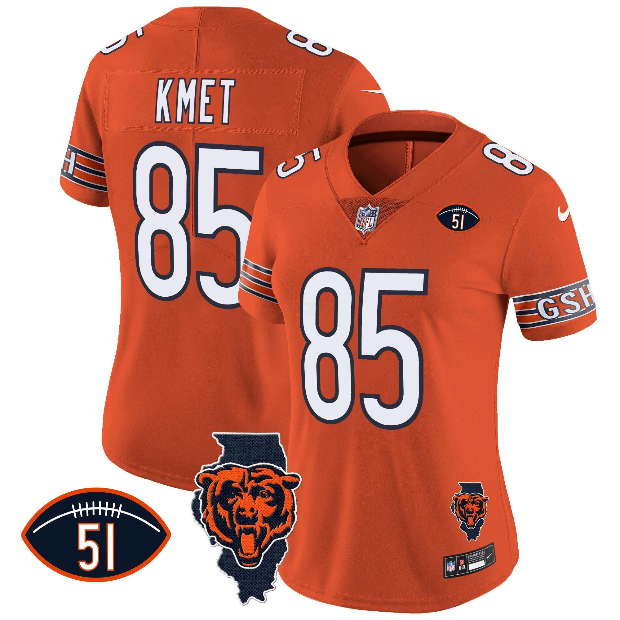 Camisa NFL Women’s Illinois Patch Vapor Jersey