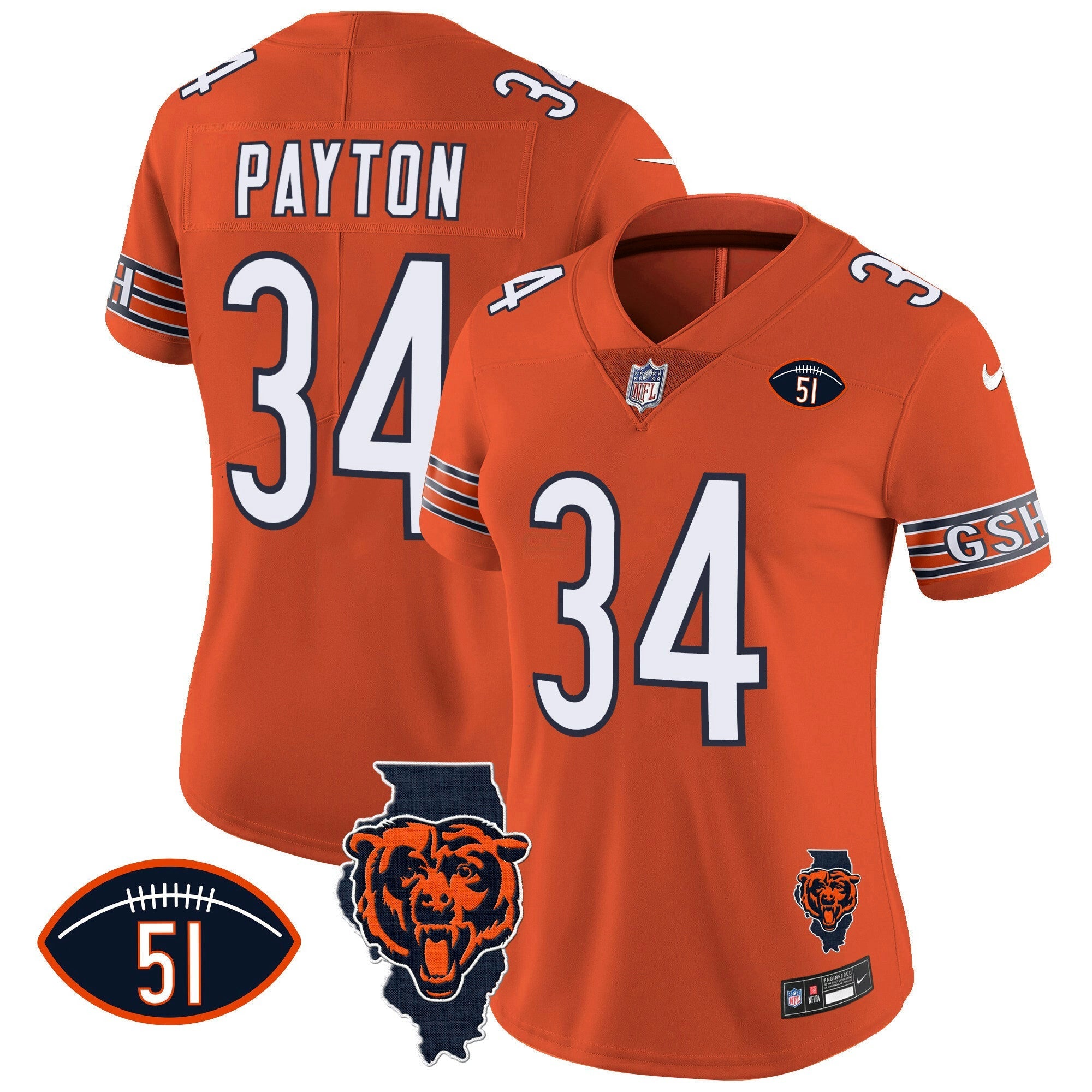 Camisa NFL Women’s Illinois Patch Vapor Jersey
