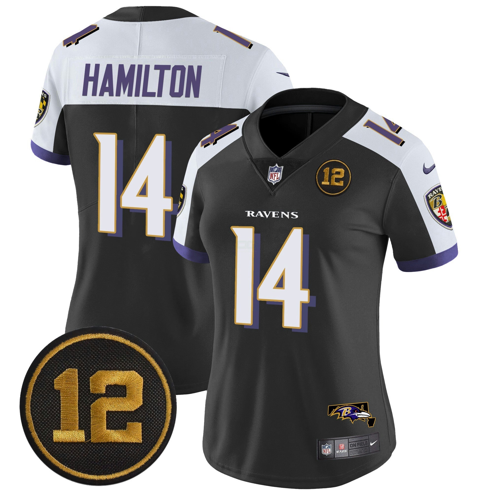 Camisa NFL Women’s Jacoby Jones Patch Vapor Limited Jersey