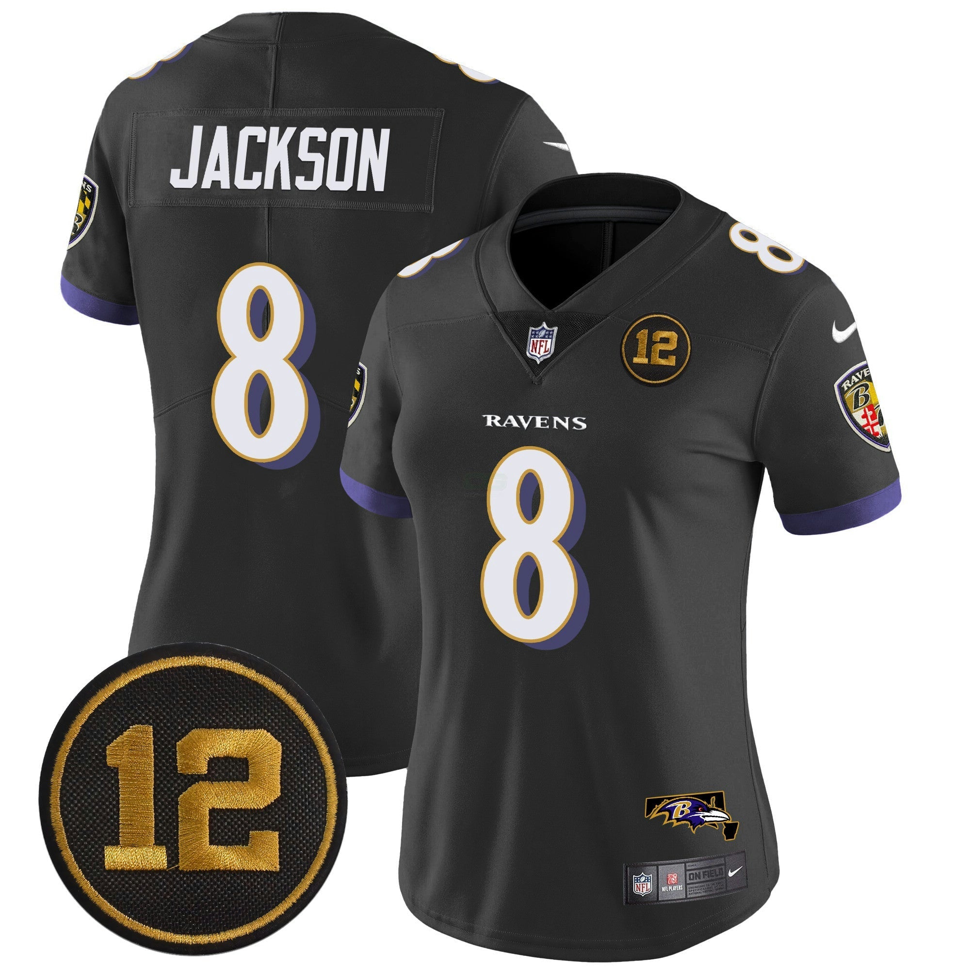 Camisa NFL Women’s Jacoby Jones Patch Vapor Limited Jersey