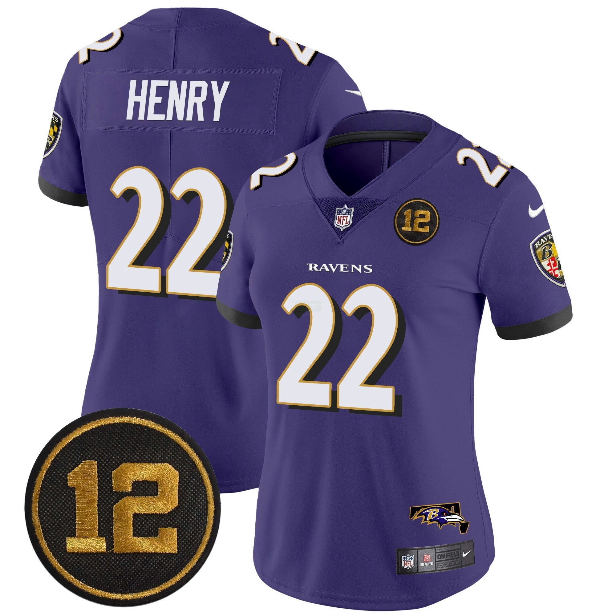 Camisa NFL Women’s Jacoby Jones Patch Vapor Limited Jersey