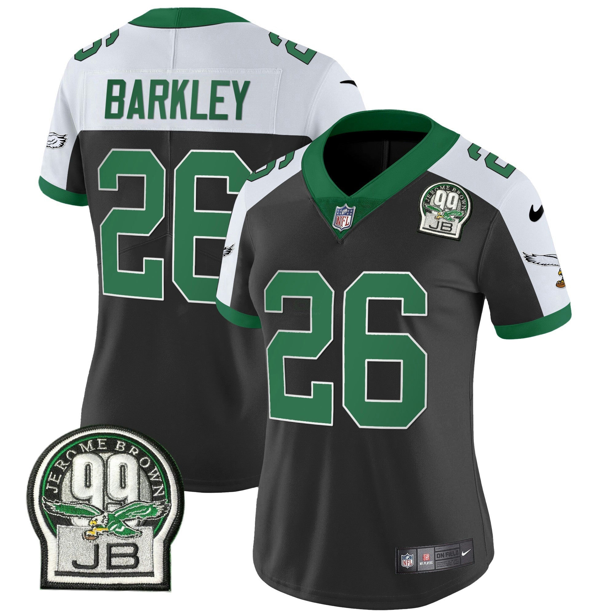 Camisa NFL Women’s Jerome Brown Patch Kelly Green Alternativa Jersey V2