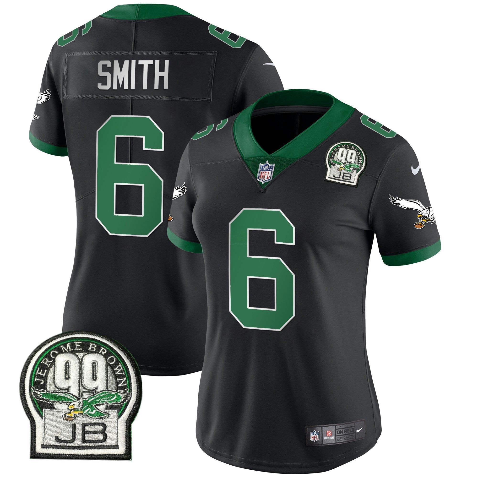Camisa NFL Women’s Jerome Brown Retired Patch Dourada & Kelly Jersey