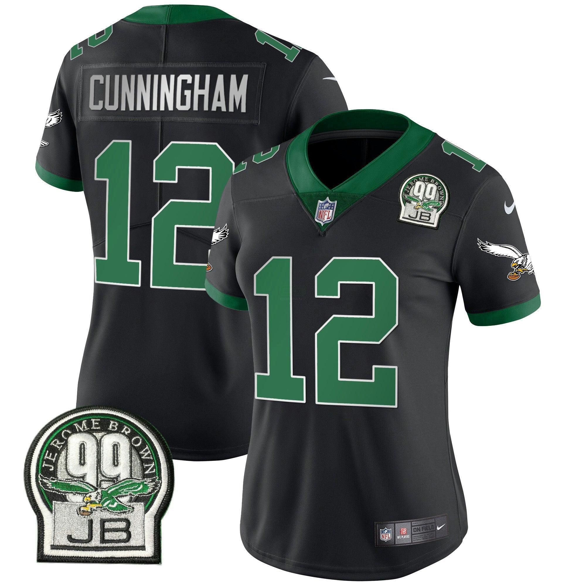 Camisa NFL Women’s Jerome Brown Retired Patch Dourada & Kelly Jersey