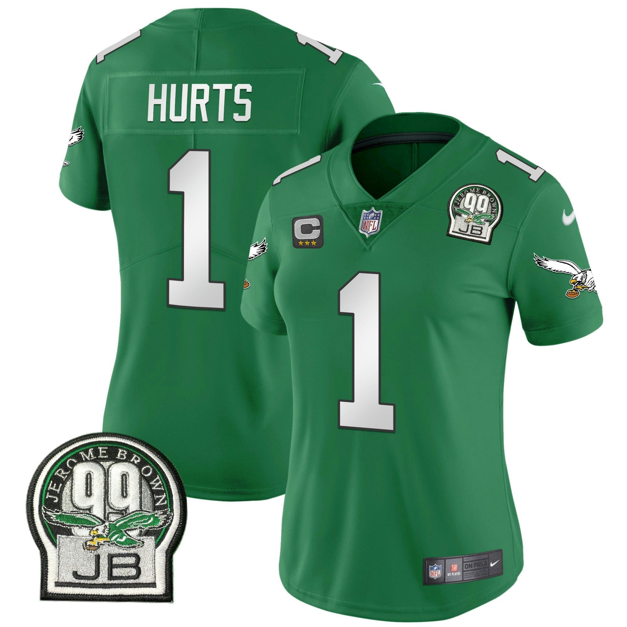 Camisa NFL Women’s Jerome Brown Retired Patch Dourada & Kelly Jersey