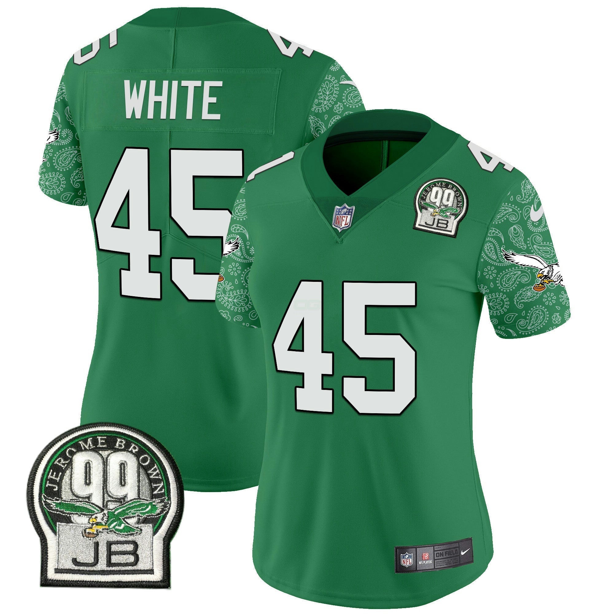 Camisa NFL Women’s Kelly Green Vapor Limited Jersey V4