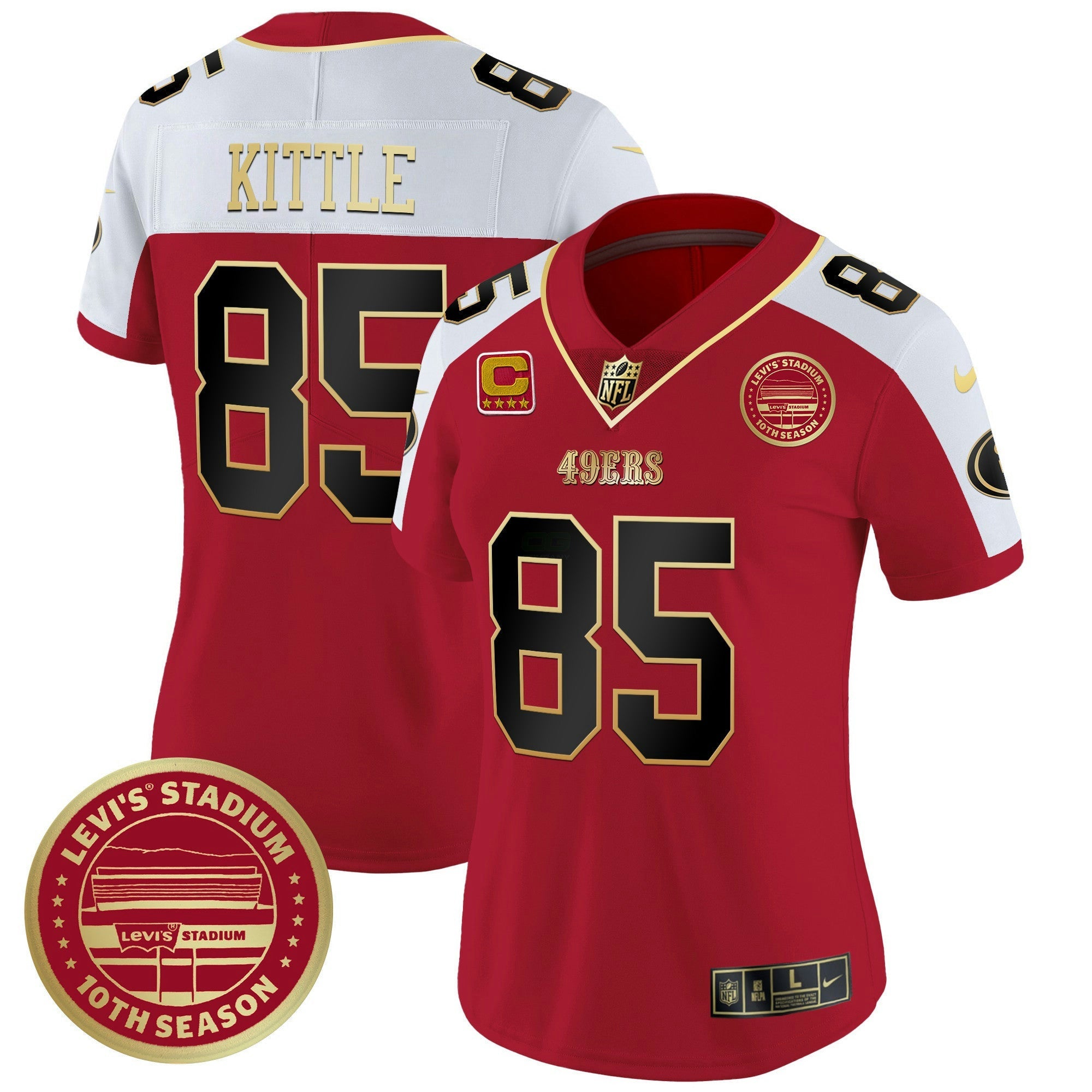 Camisa NFL Women’s Levi’S Stadium 10th Season Patch Vapor Limited Jersey
