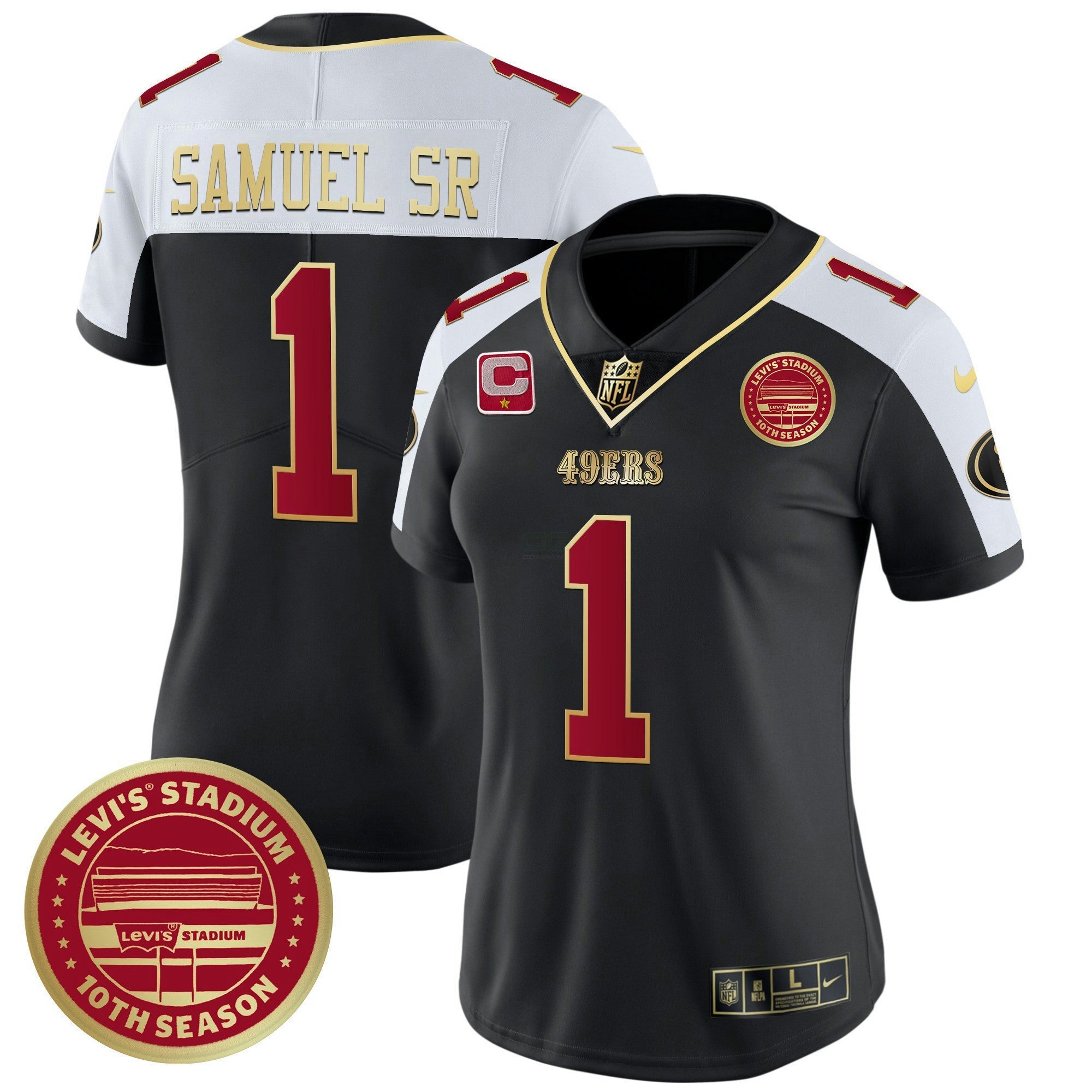Camisa NFL Women’s Levi’S Stadium 10th Season Patch Vapor Limited Jersey
