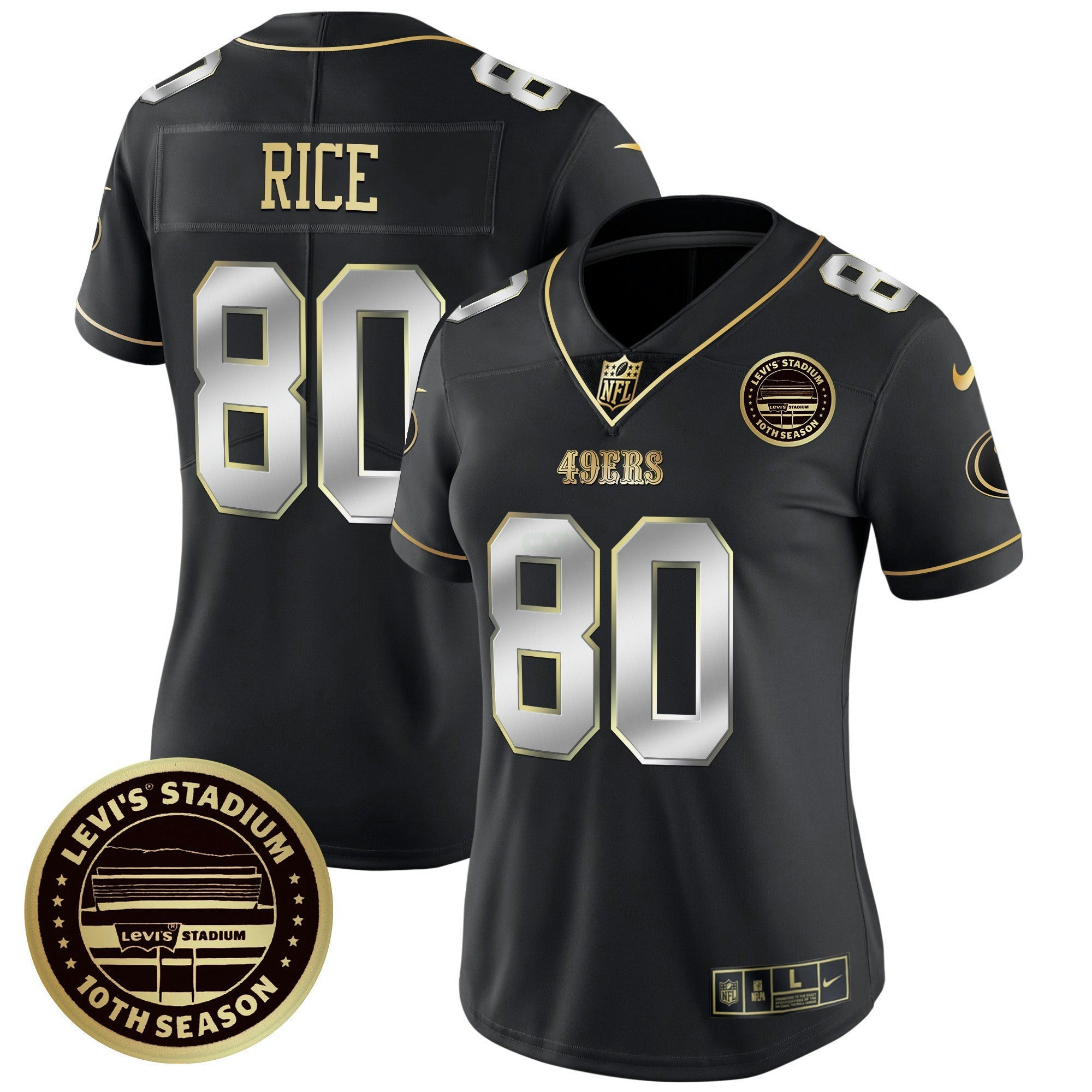 Camisa NFL Women’s Levi’S Stadium 10th Season Patch Vapor Limited Jersey