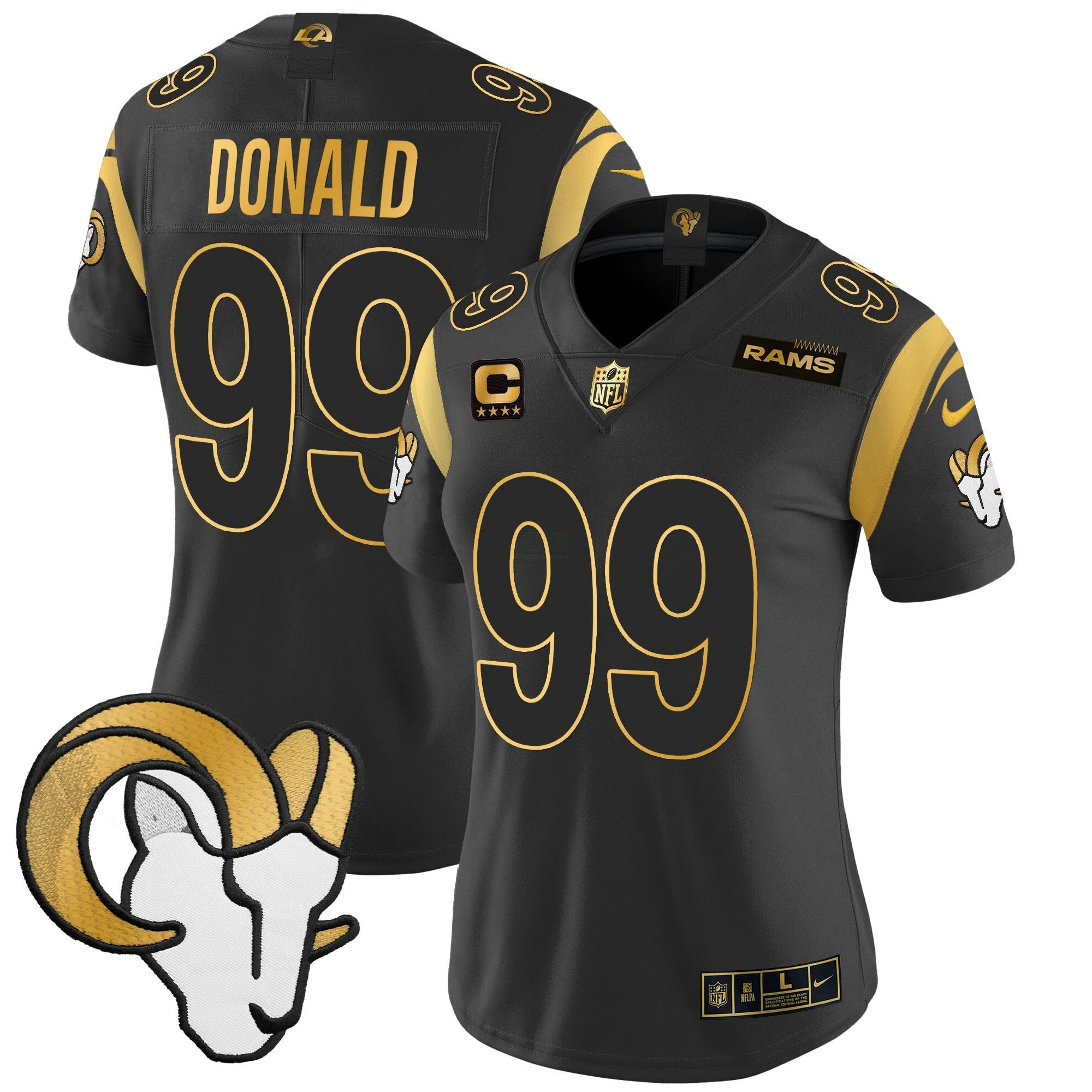 Camisa NFL Women’s Los Angeles 2024 Dourada Vapor Limited Jersey