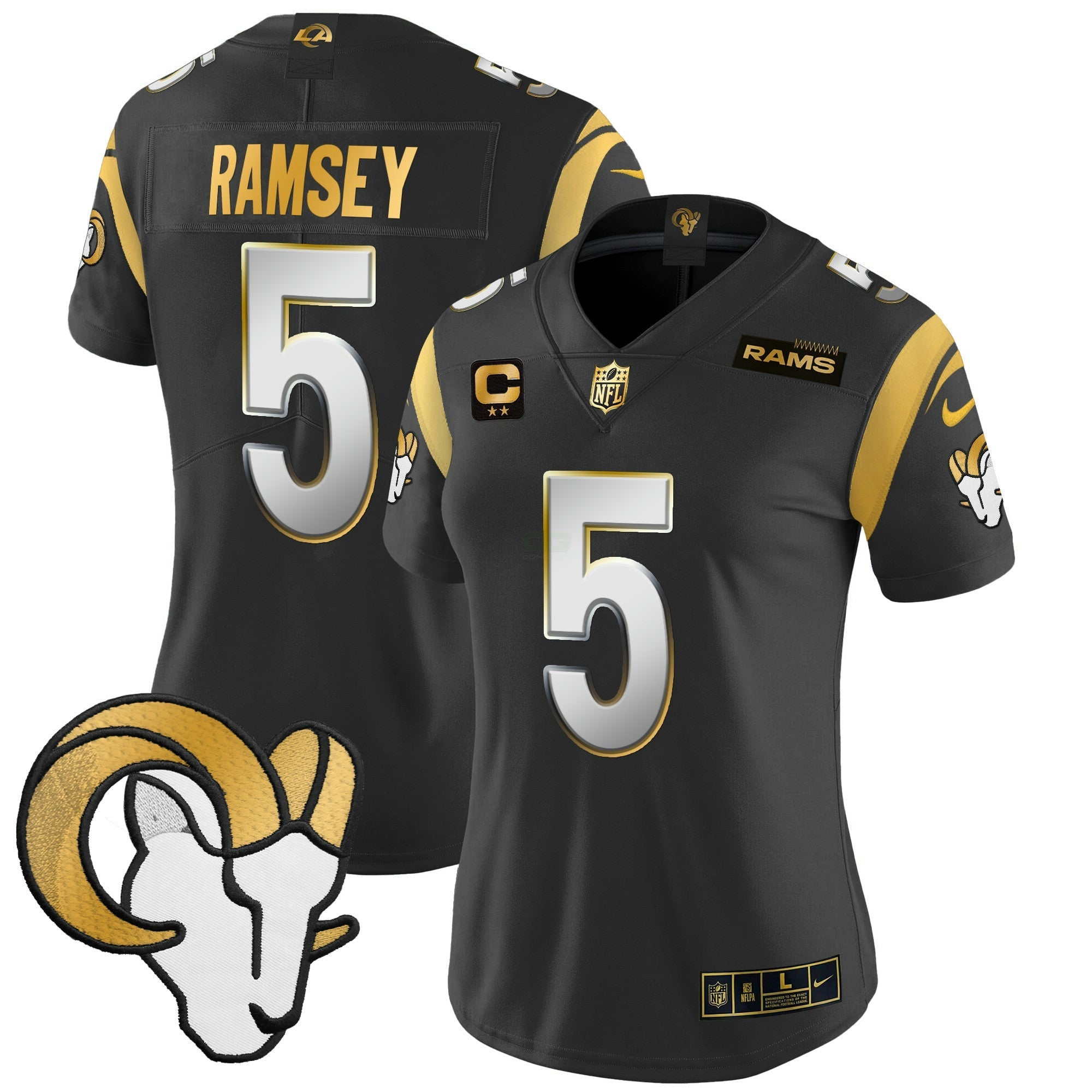 Camisa NFL Women’s Los Angeles 2024 Dourada Vapor Limited Jersey