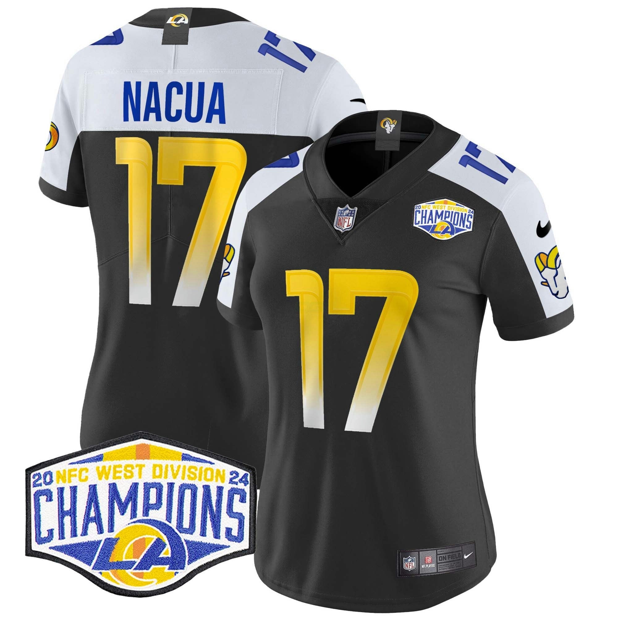 Camisa NFL Women’s Los Angeles 2024 NFC West Division Champions Vapor Limited Jersey