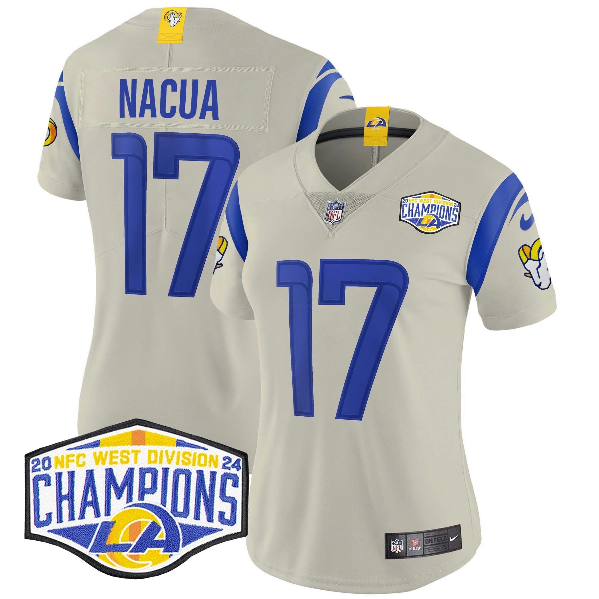 Camisa NFL Women’s Los Angeles 2024 NFC West Division Champions Vapor Limited Jersey