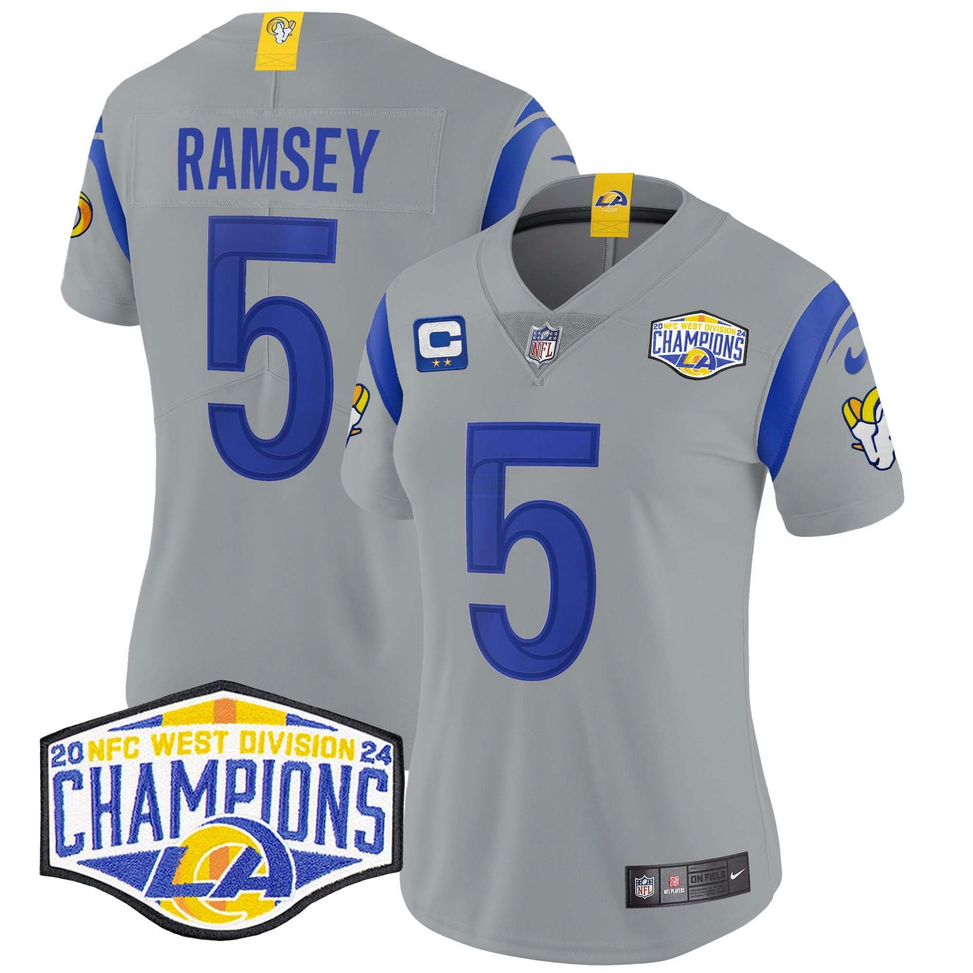 Camisa NFL Women’s Los Angeles 2024 NFC West Division Champions Vapor Limited Jersey