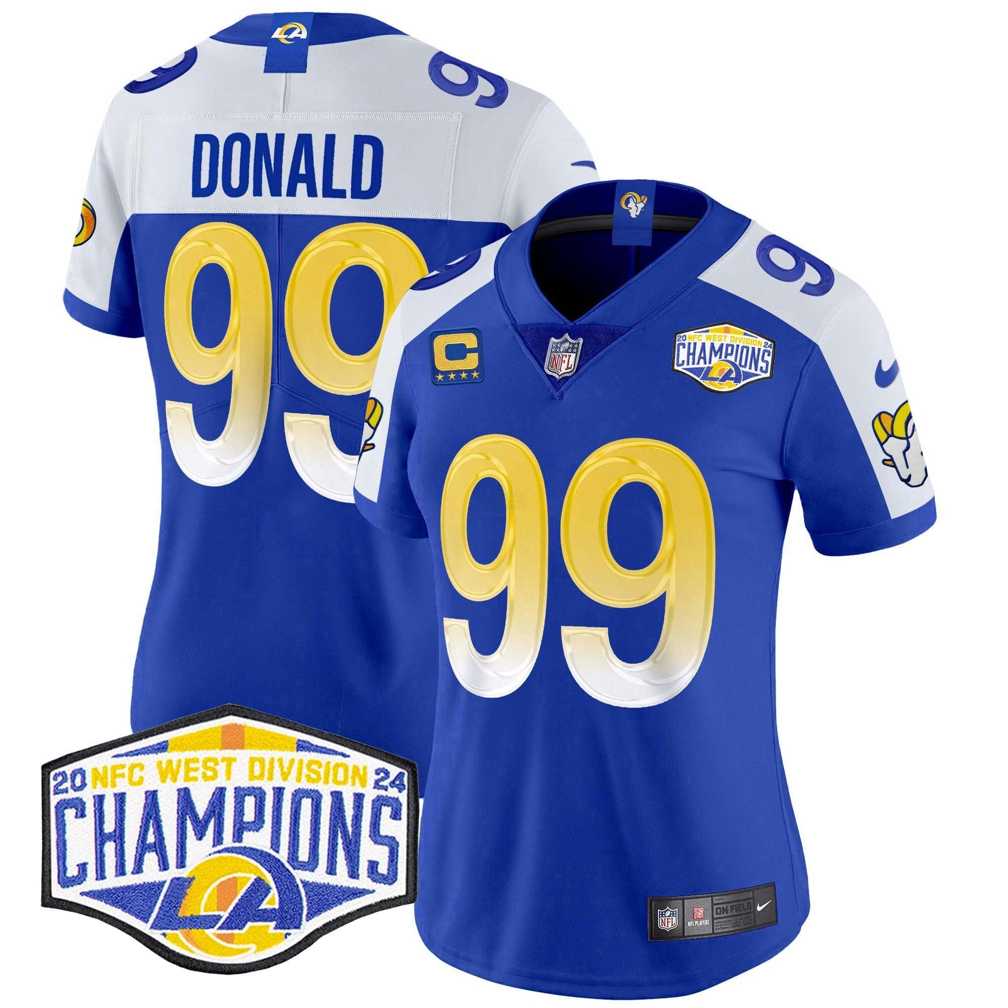 Camisa NFL Women’s Los Angeles 2024 NFC West Division Champions Vapor Limited Jersey