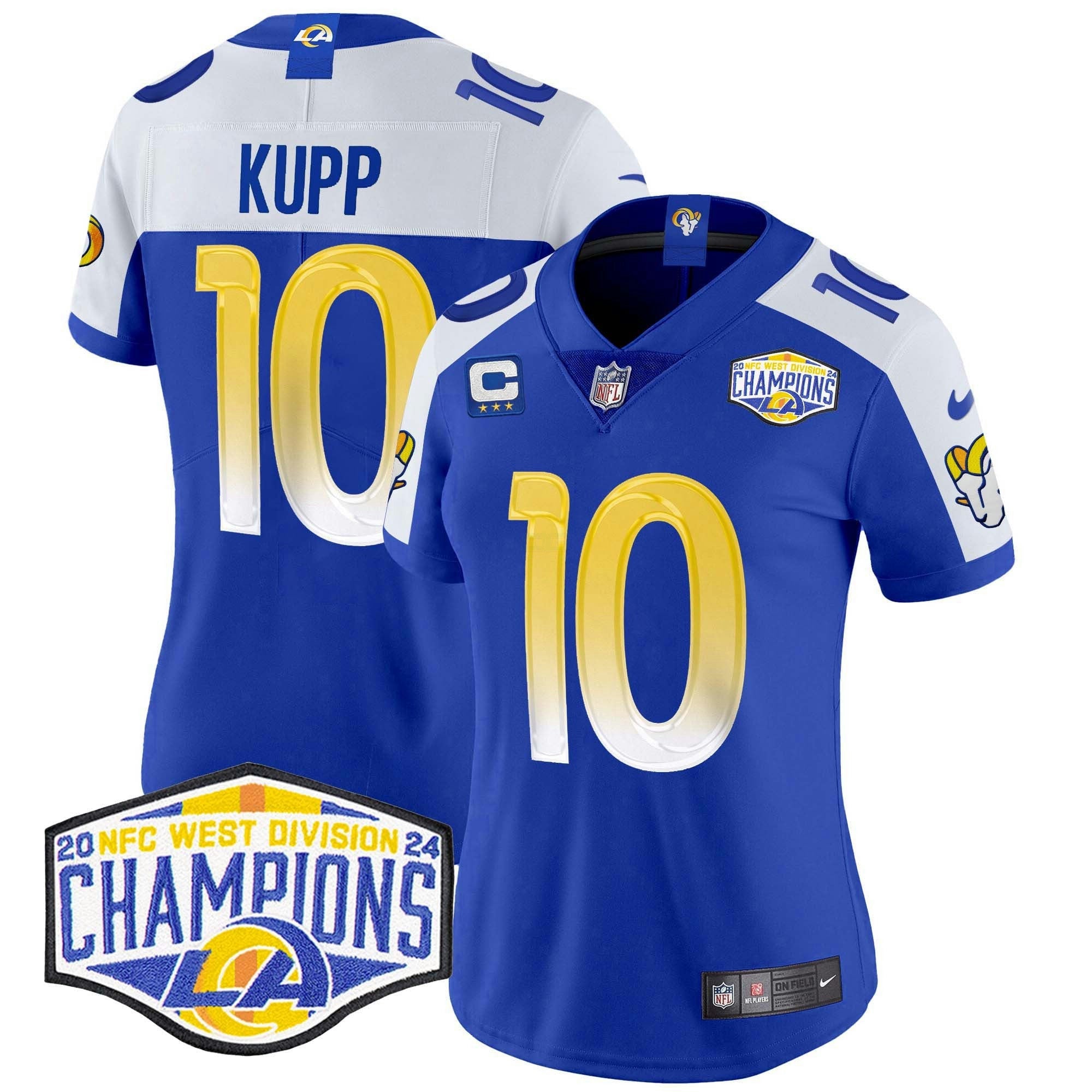 Camisa NFL Women’s Los Angeles 2024 NFC West Division Champions Vapor Limited Jersey
