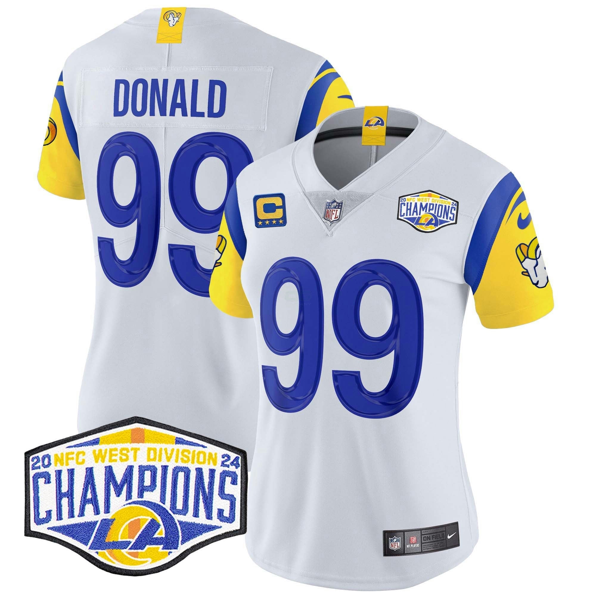 Camisa NFL Women’s Los Angeles 2024 NFC West Division Champions Vapor Limited Jersey