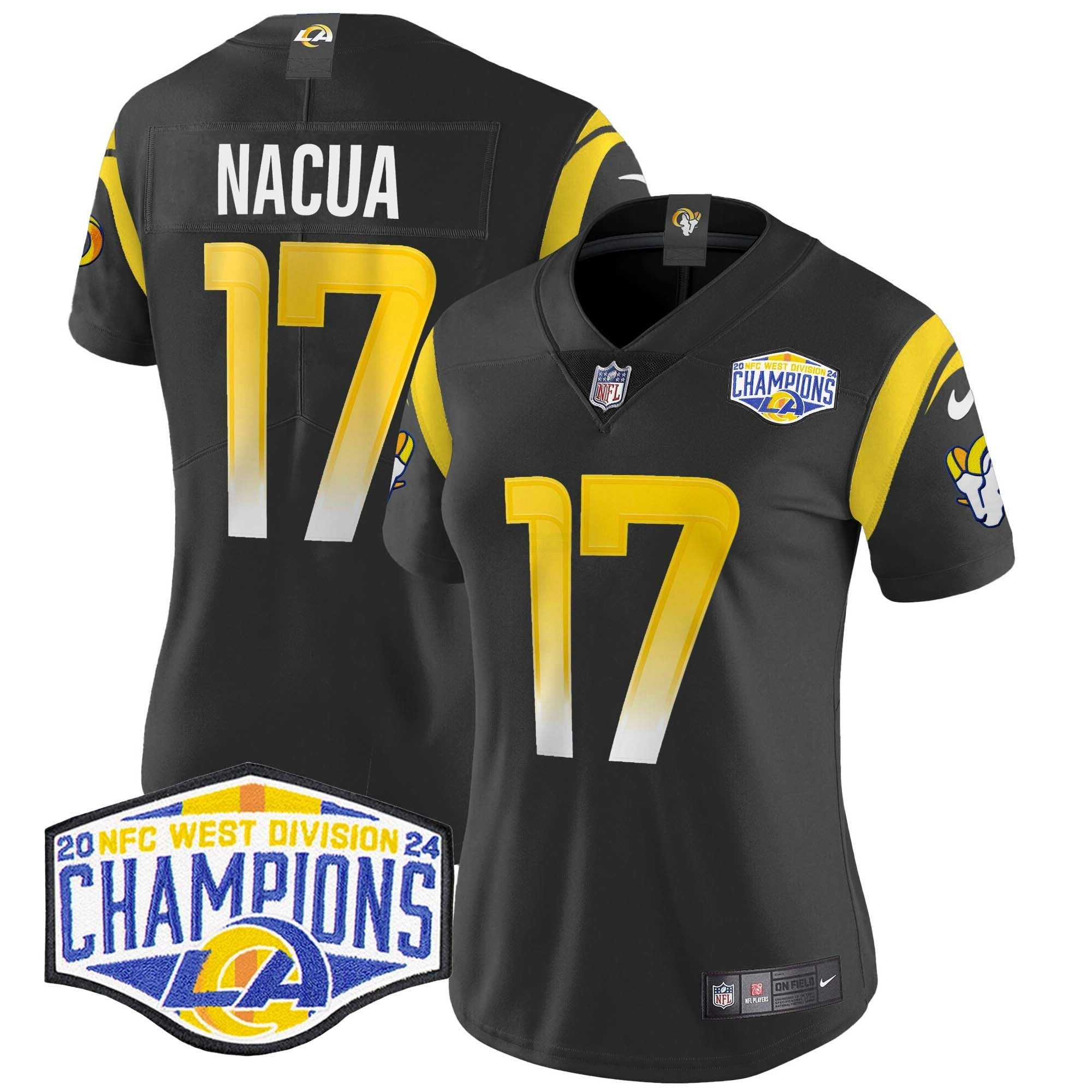 Camisa NFL Women’s Los Angeles 2024 NFC West Division Champions Vapor Limited Jersey