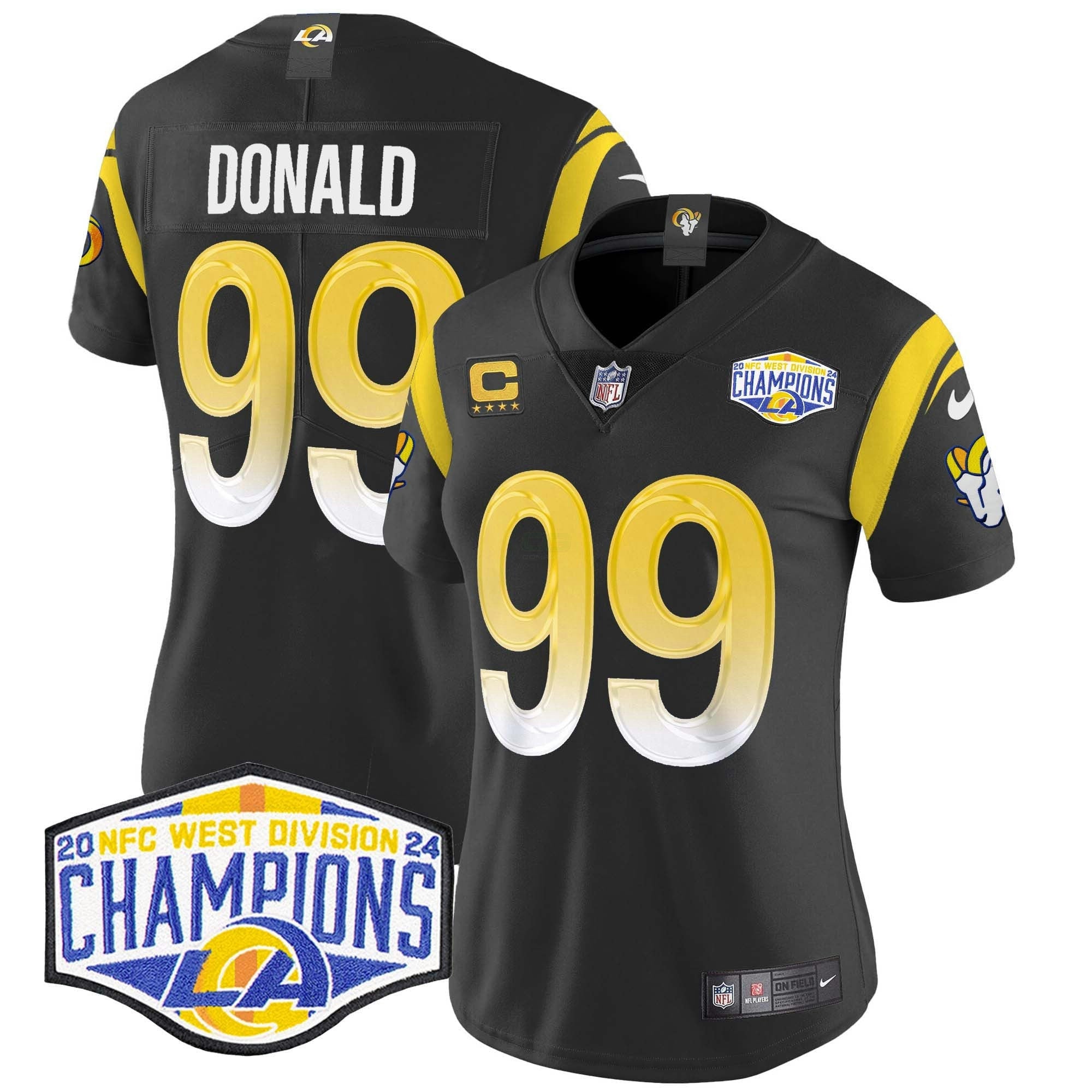 Camisa NFL Women’s Los Angeles 2024 NFC West Division Champions Vapor Limited Jersey