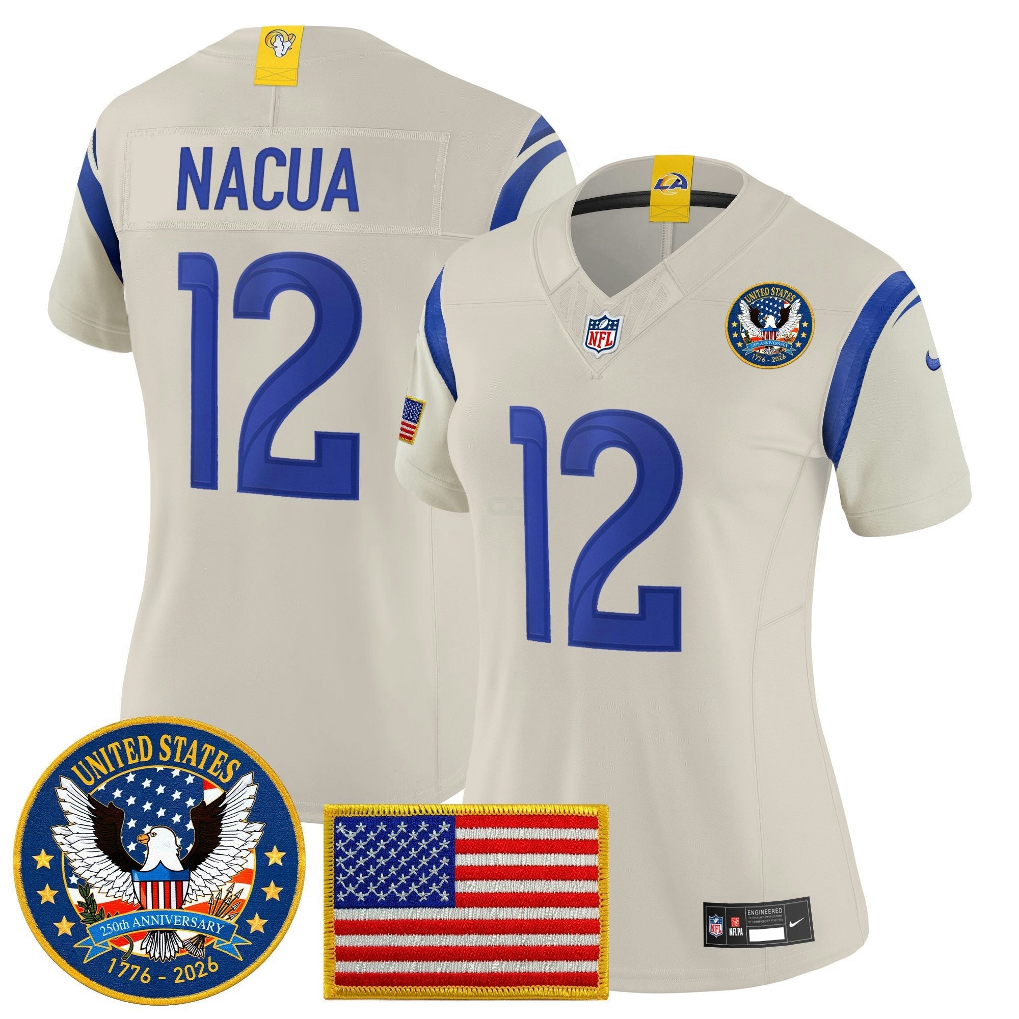 Camisa NFL Women’s Los Angeles 2025 “United States 250th Anniversary Patch” Vapor Limited Jersey
