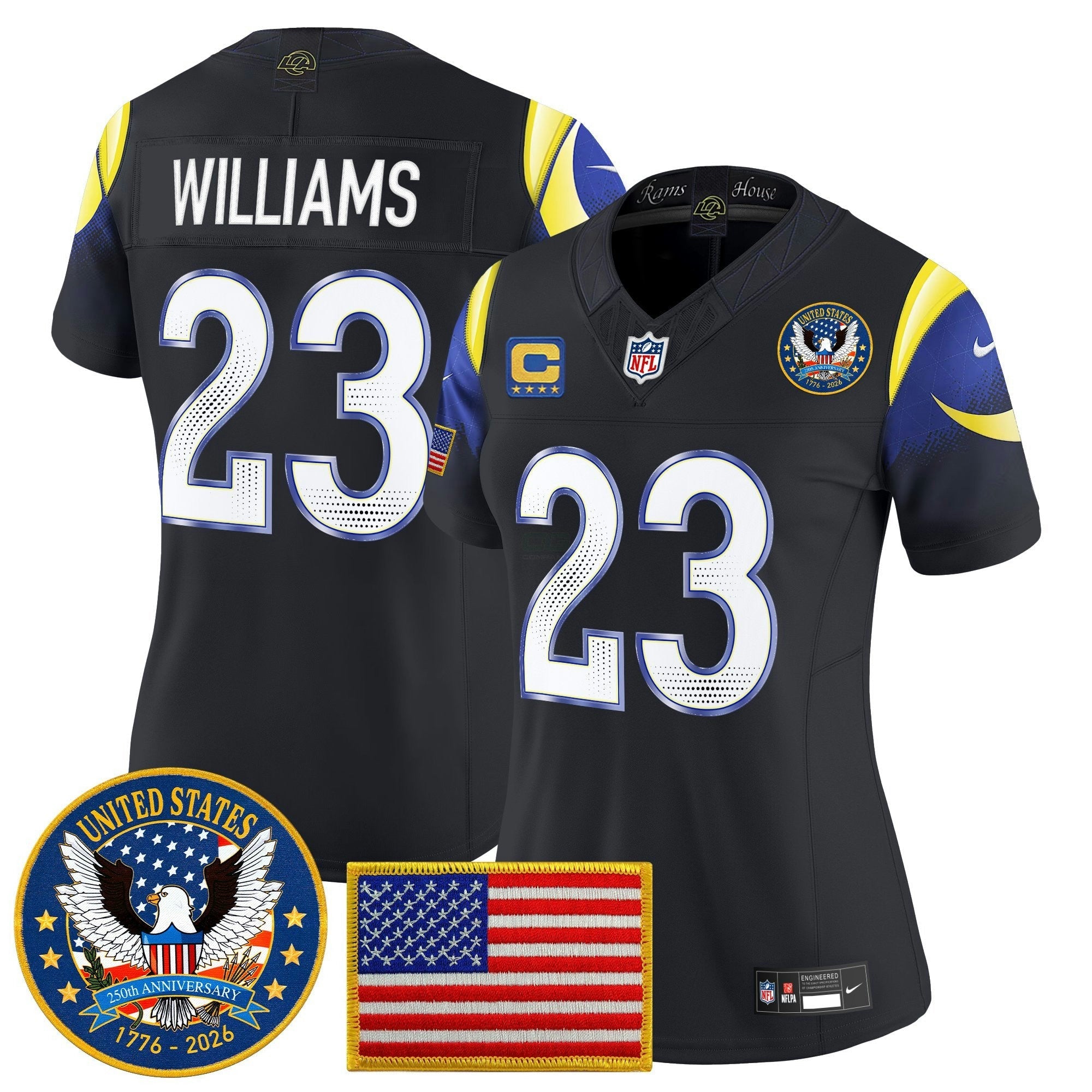 Camisa NFL Women’s Los Angeles 2025 “United States 250th Anniversary Patch” Vapor Limited Jersey