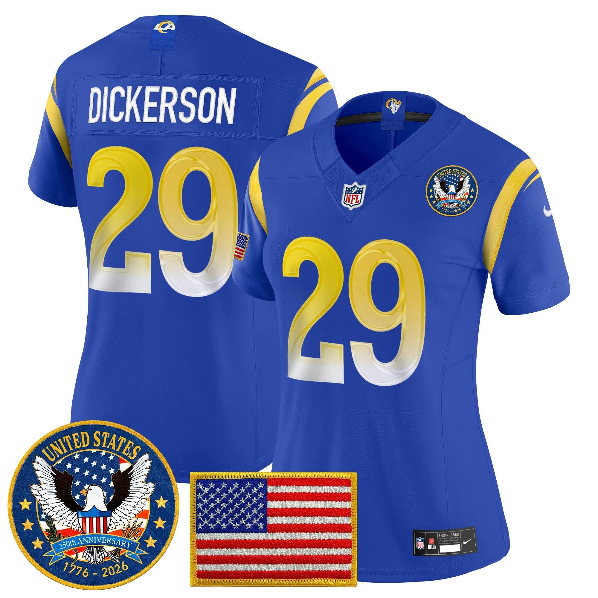 Camisa NFL Women’s Los Angeles 2025 “United States 250th Anniversary Patch” Vapor Limited Jersey