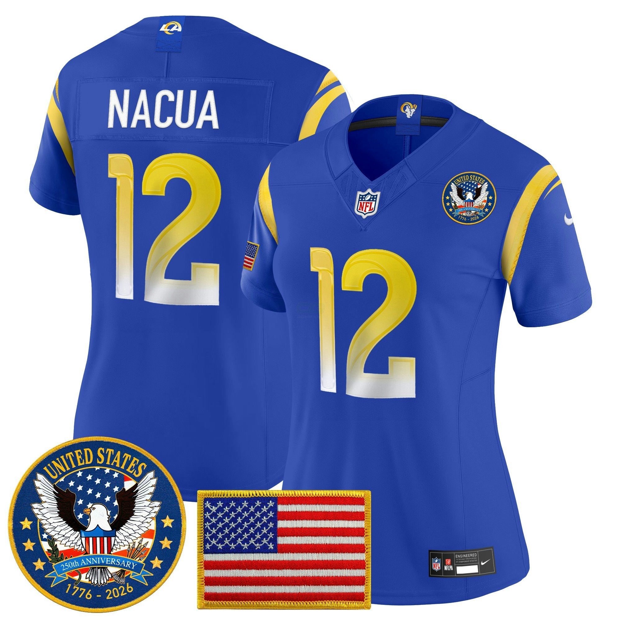 Camisa NFL Women’s Los Angeles 2025 “United States 250th Anniversary Patch” Vapor Limited Jersey