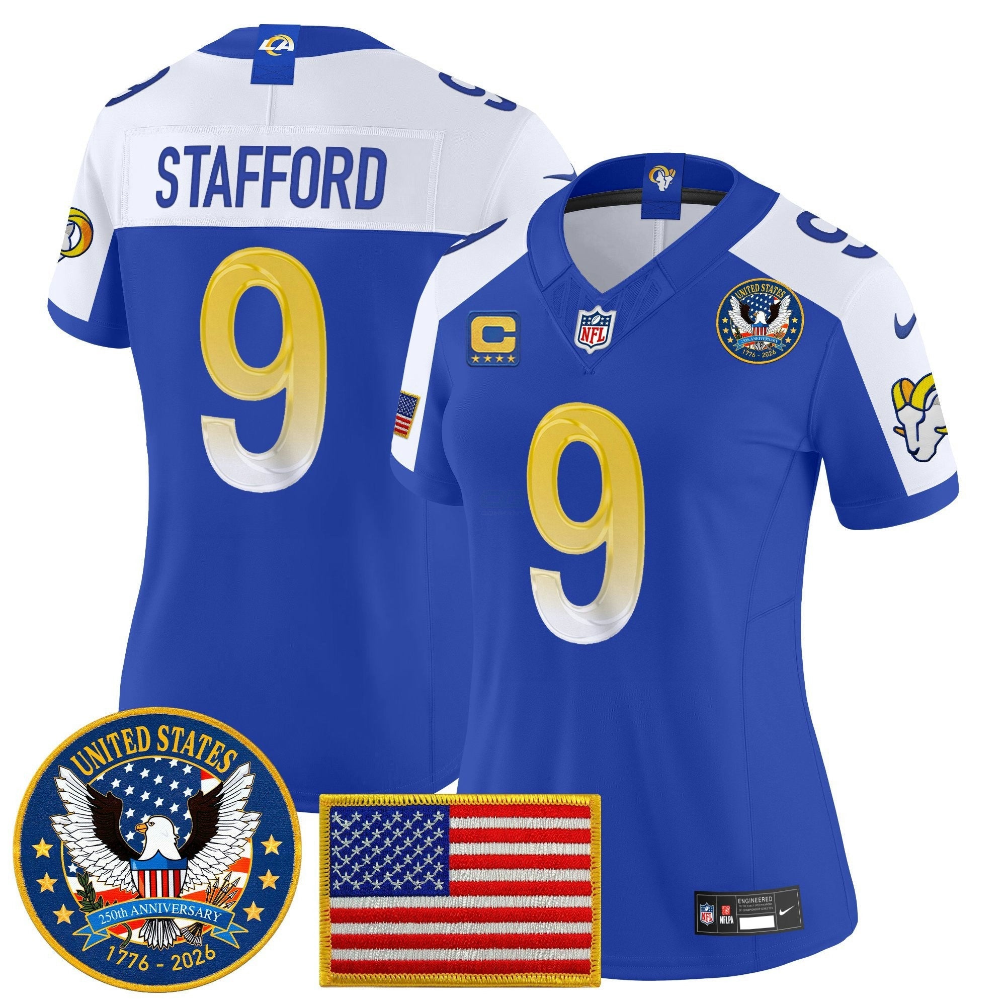 Camisa NFL Women’s Los Angeles 2025 “United States 250th Anniversary Patch” Vapor Limited Jersey