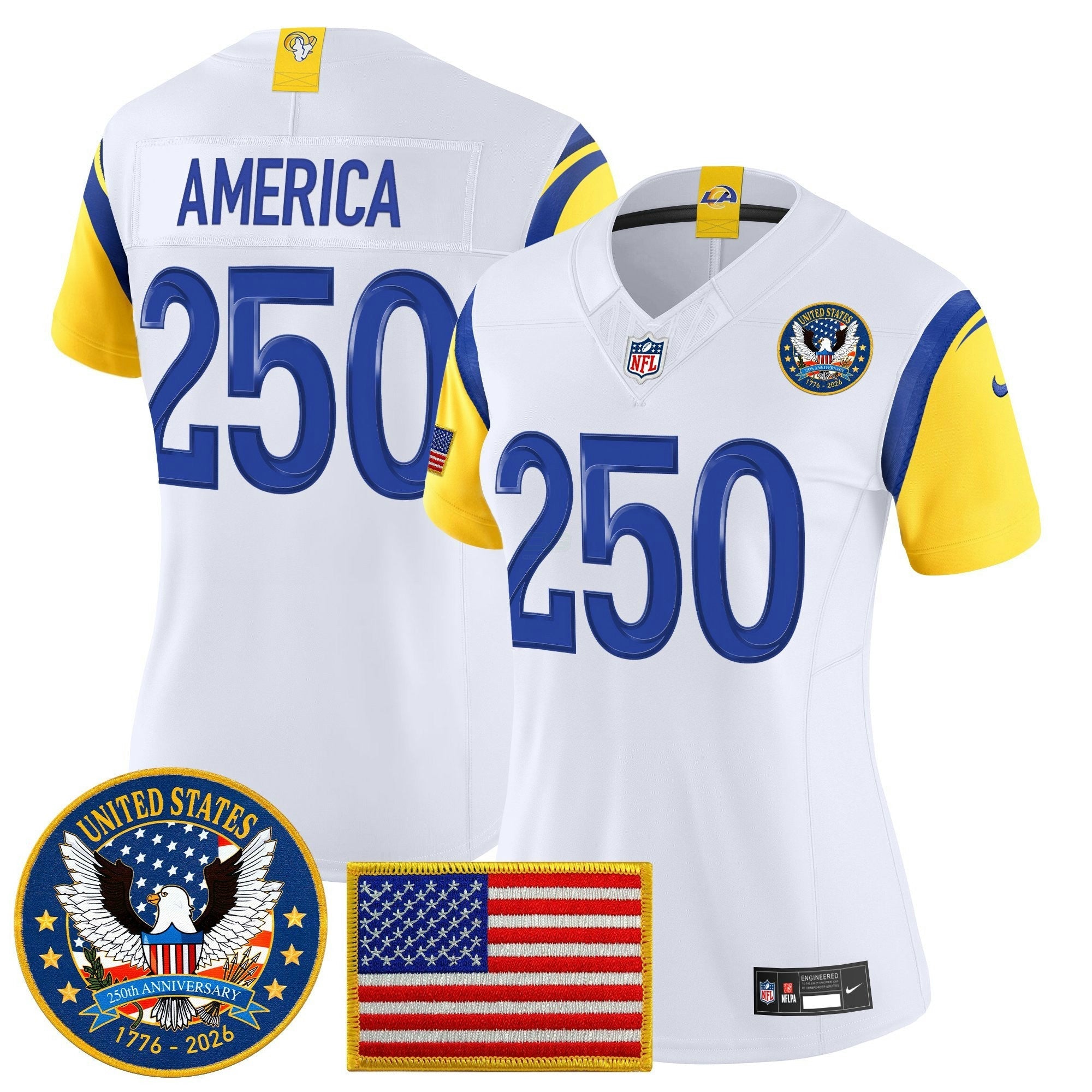 Camisa NFL Women’s Los Angeles 2025 “United States 250th Anniversary Patch” Vapor Limited Jersey