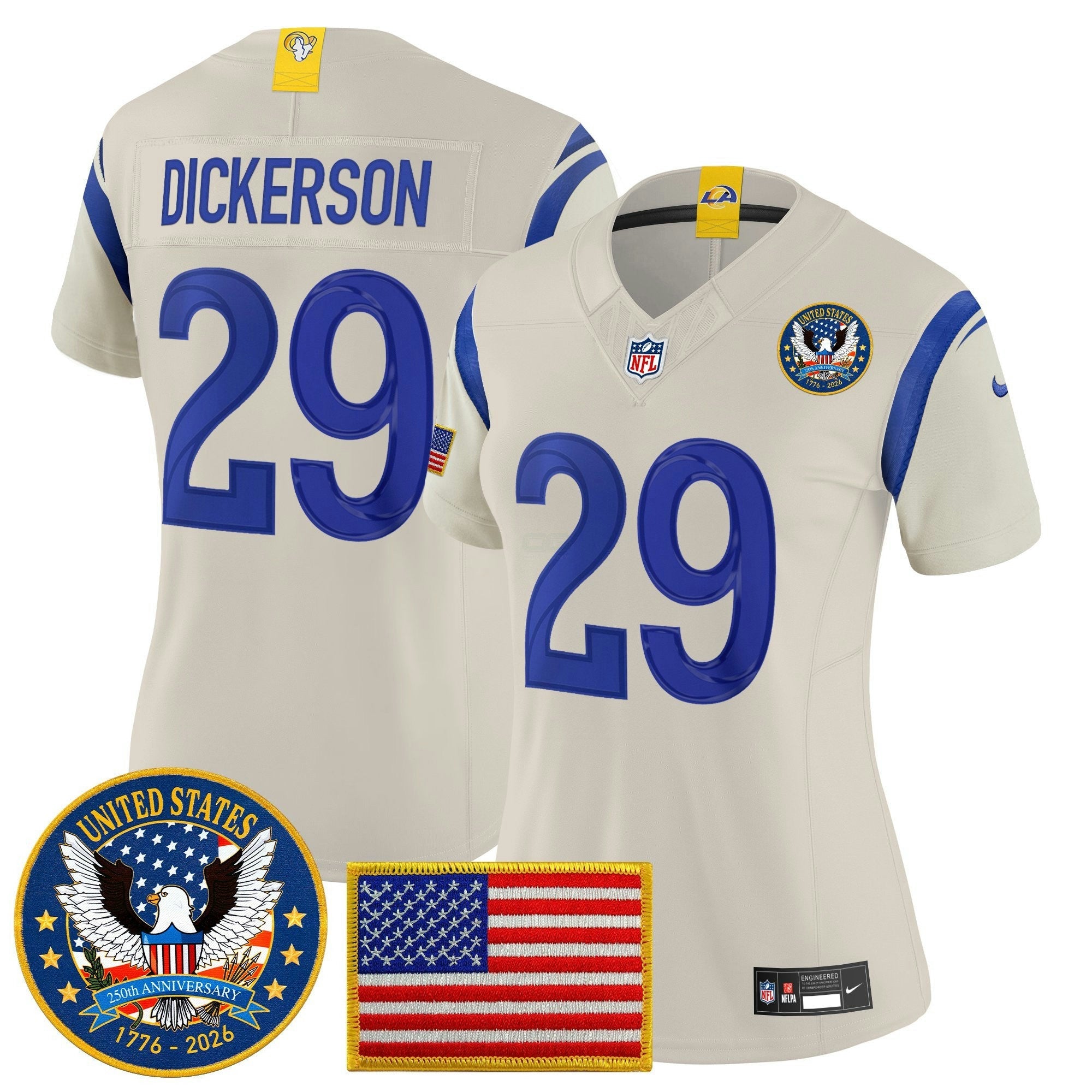 Camisa NFL Women’s Los Angeles 2025 “United States 250th Anniversary Patch” Vapor Limited Jersey