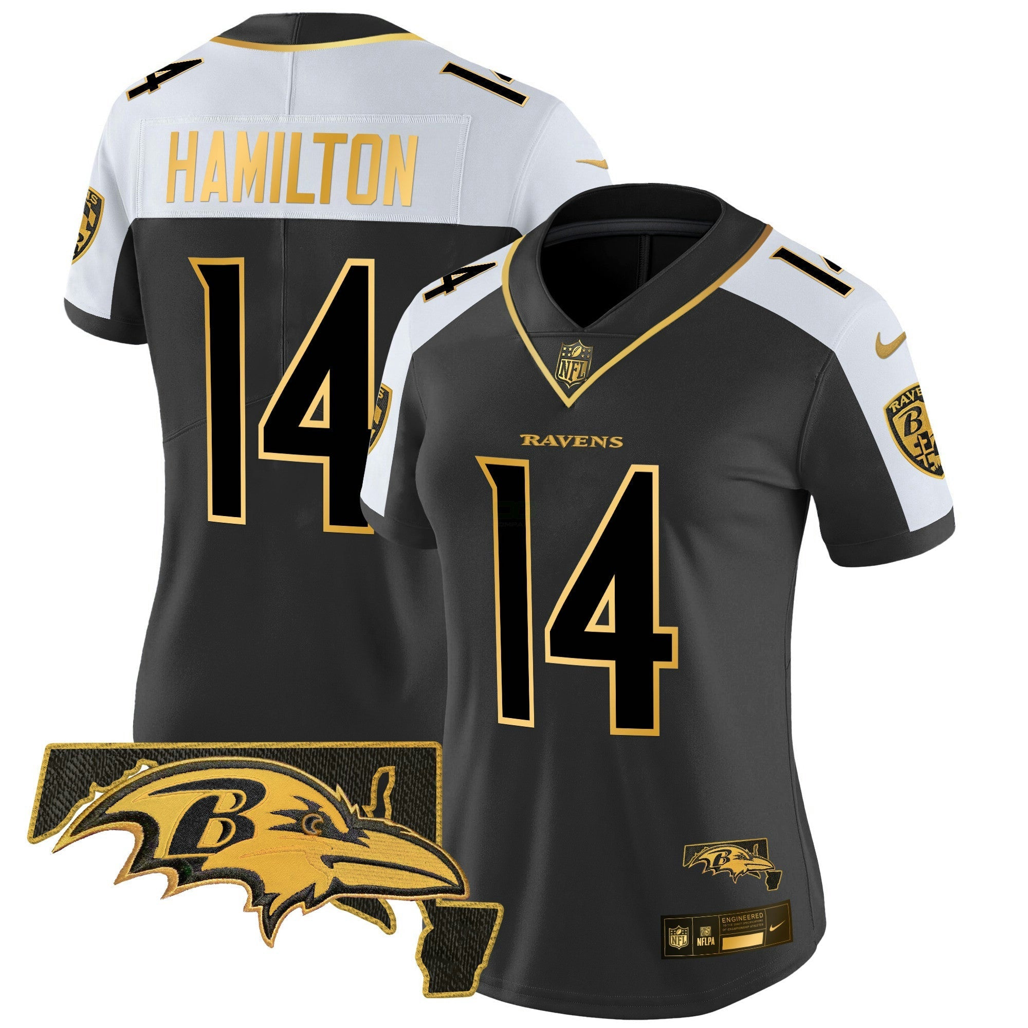 Camisa NFL Women’s Maryland Patch Dourada Vapor Limited Jersey V2