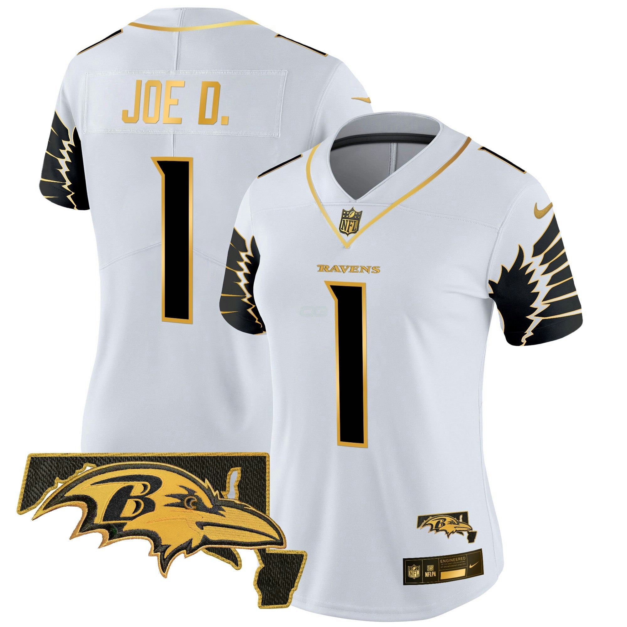 Camisa NFL Women’s Maryland Patch Dourada Vapor Limited Jersey V2
