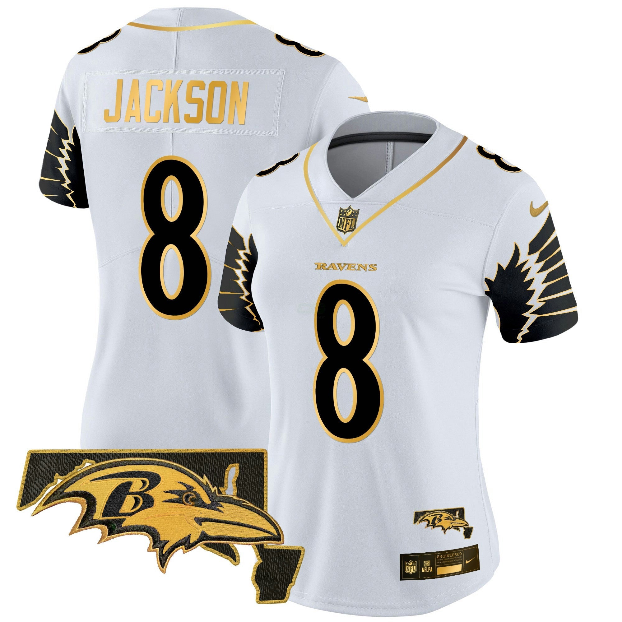 Camisa NFL Women’s Maryland Patch Dourada Vapor Limited Jersey V2