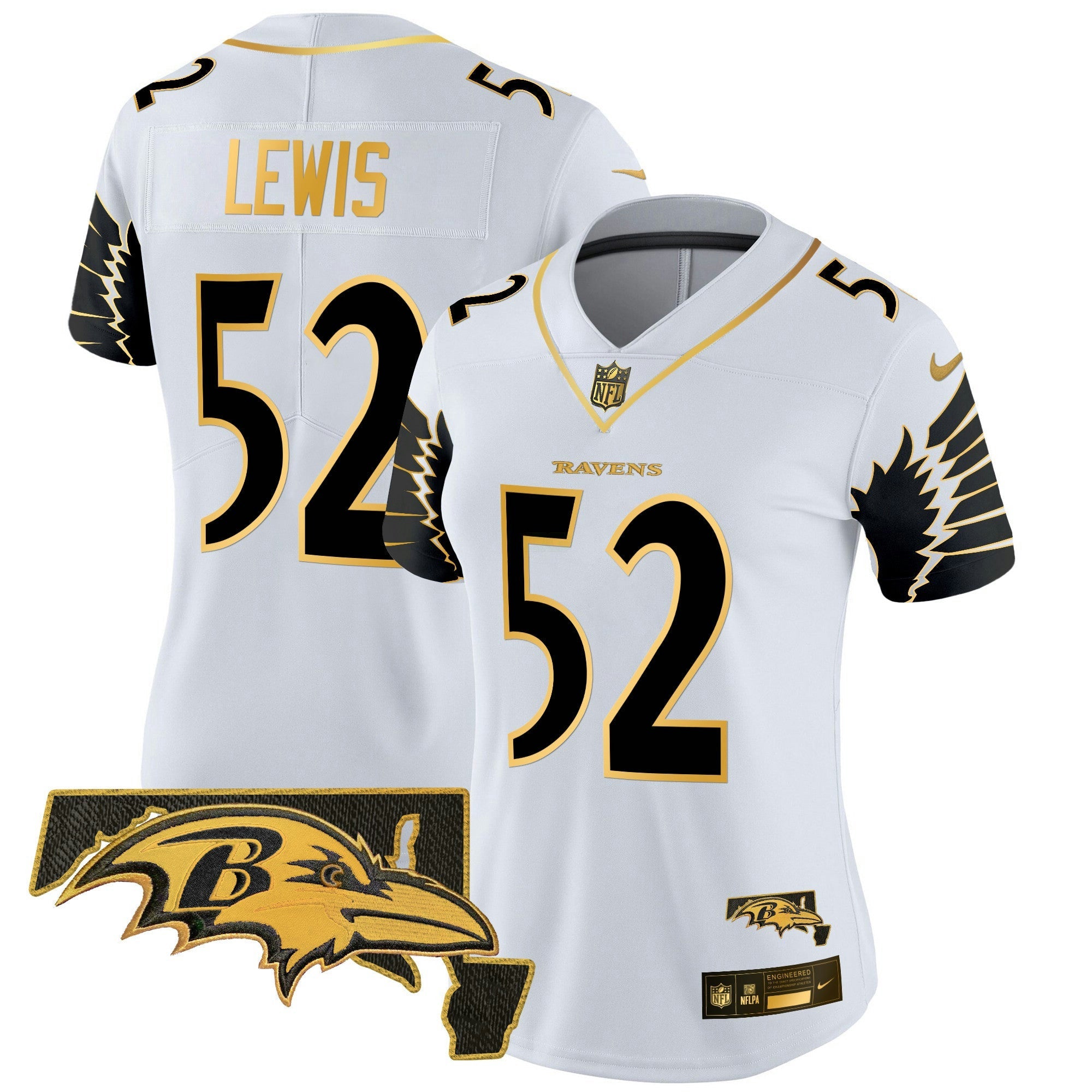 Camisa NFL Women’s Maryland Patch Dourada Vapor Limited Jersey V2