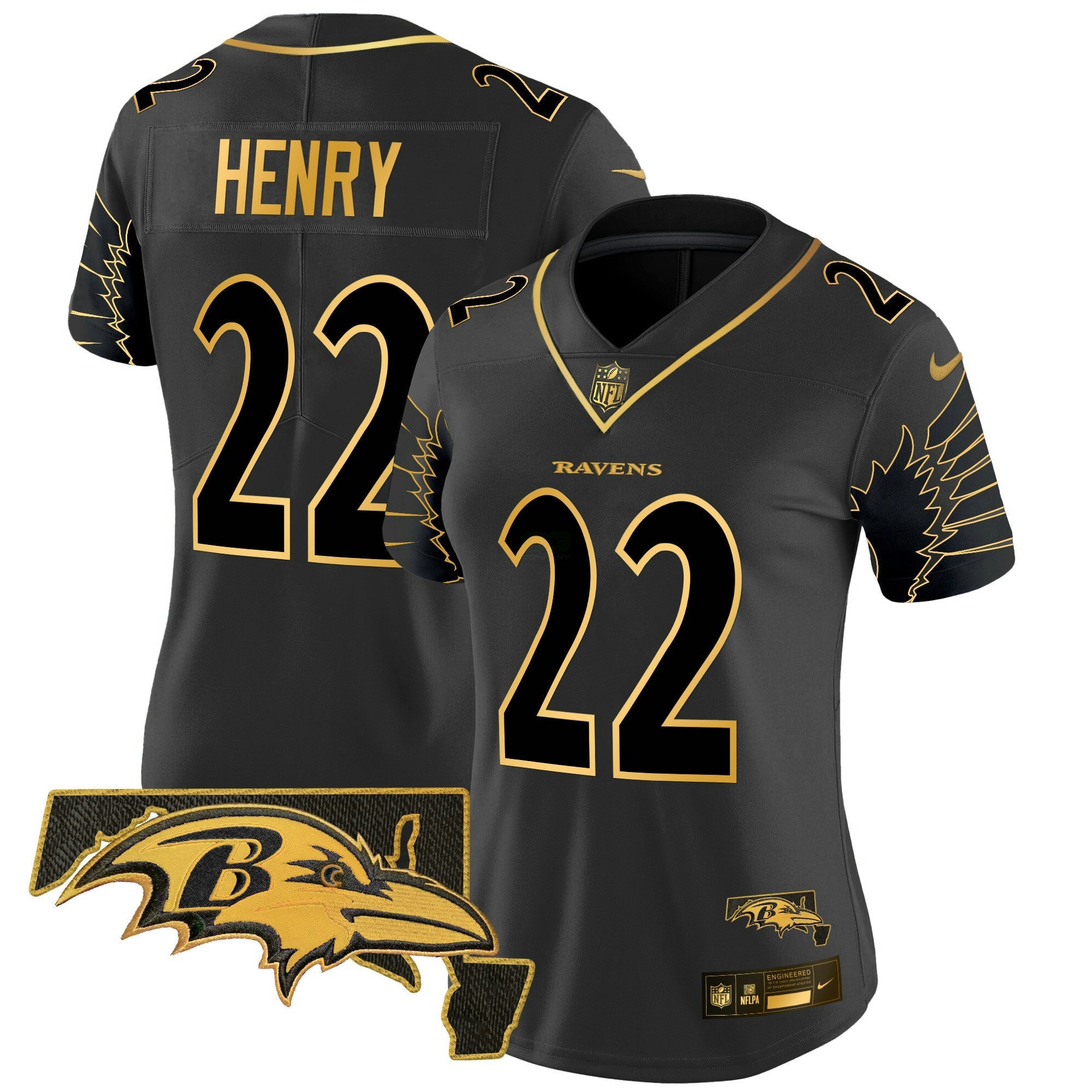 Camisa NFL Women’s Maryland Patch Dourada Vapor Limited Jersey V2