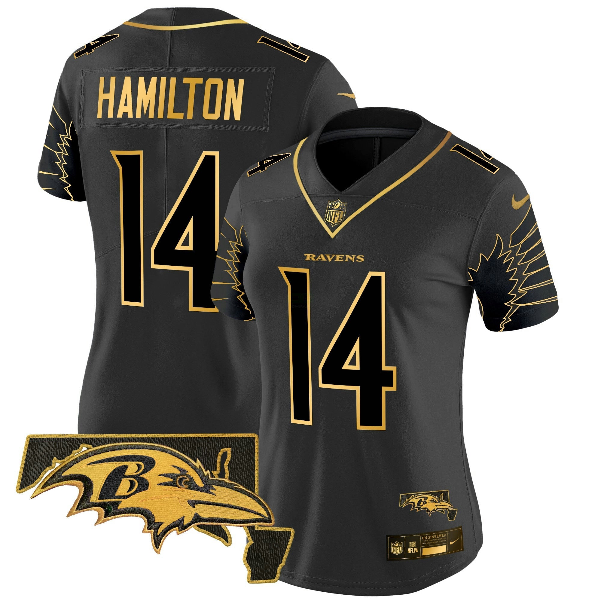 Camisa NFL Women’s Maryland Patch Dourada Vapor Limited Jersey V2