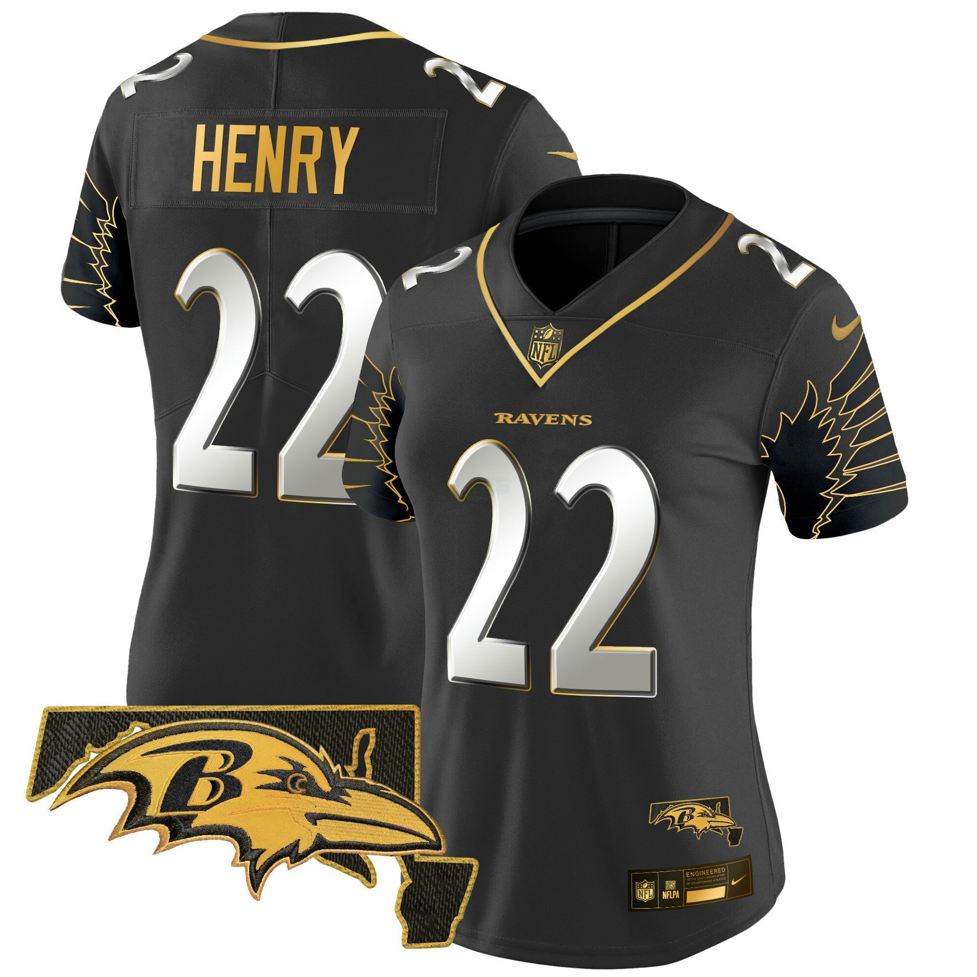 Camisa NFL Women’s Maryland Patch Dourada Vapor Limited Jersey V2