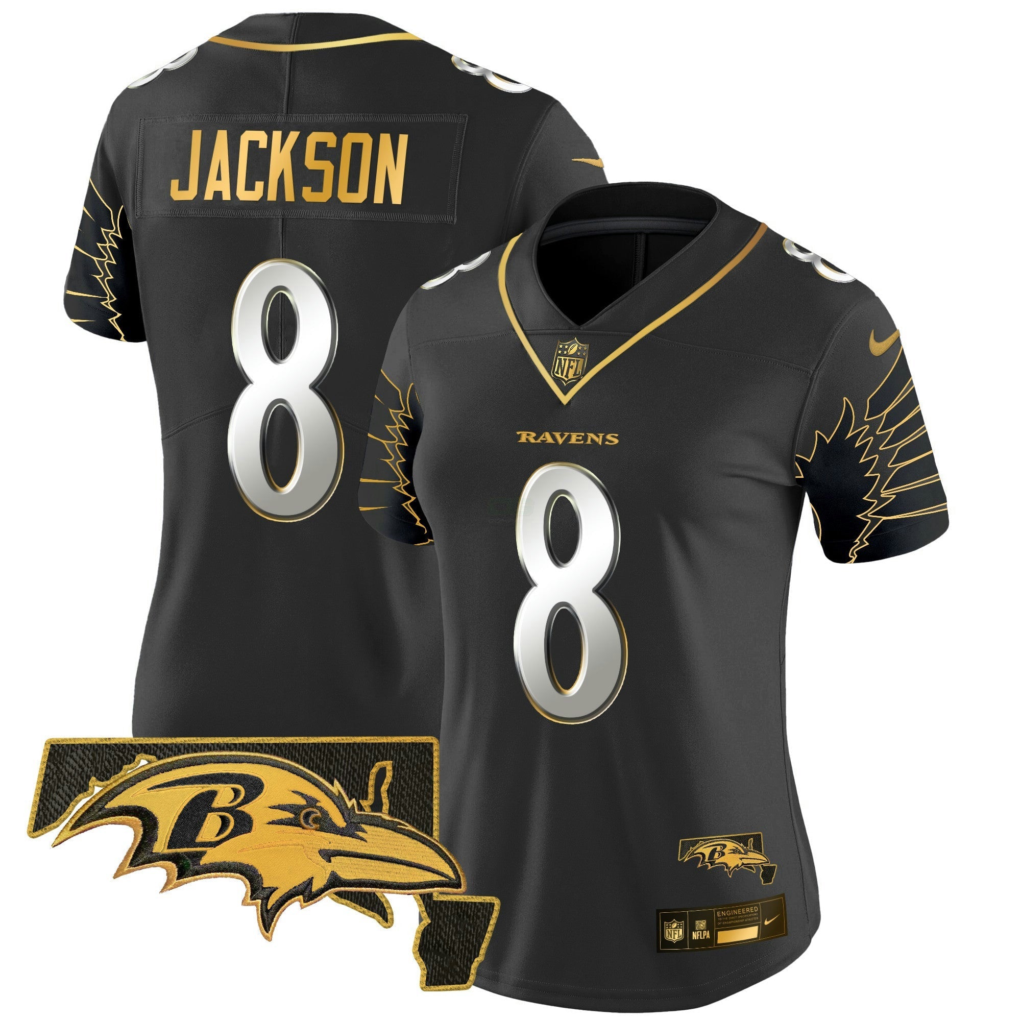 Camisa NFL Women’s Maryland Patch Dourada Vapor Limited Jersey V2
