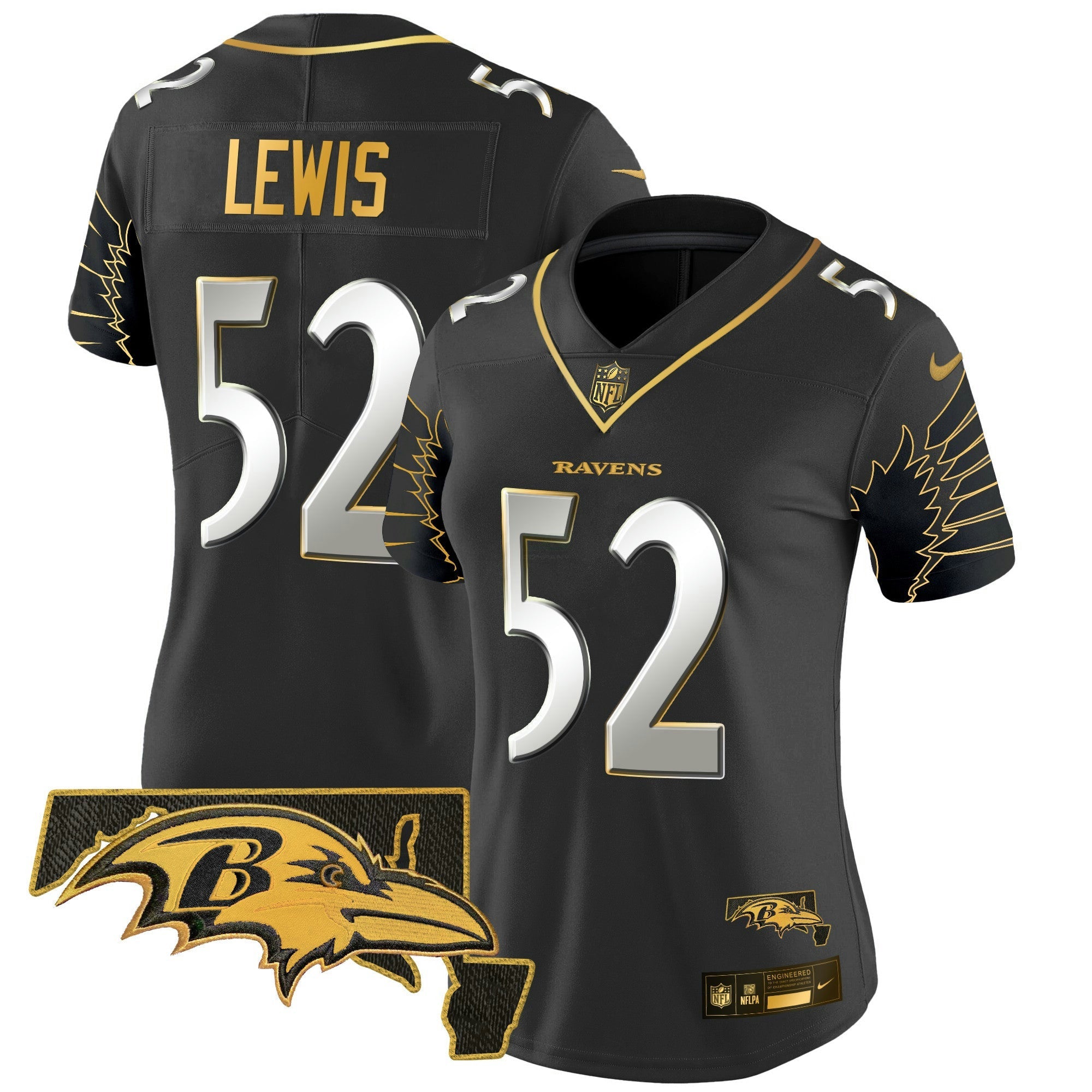 Camisa NFL Women’s Maryland Patch Dourada Vapor Limited Jersey V2